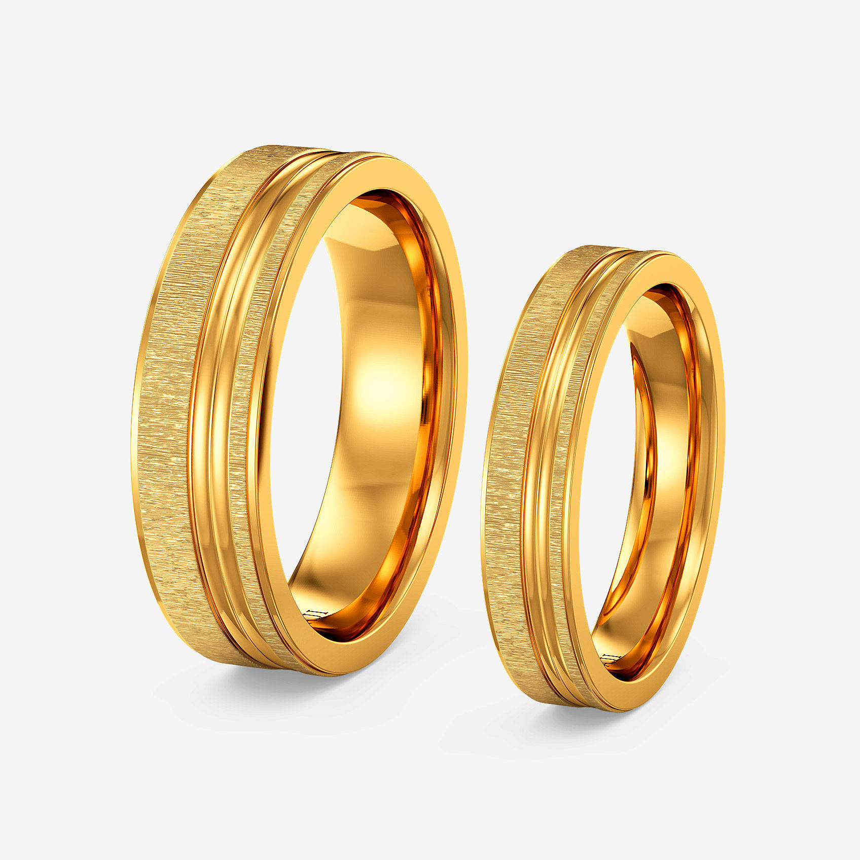 Patterned Bond Gold Couple Rings alternate view 1