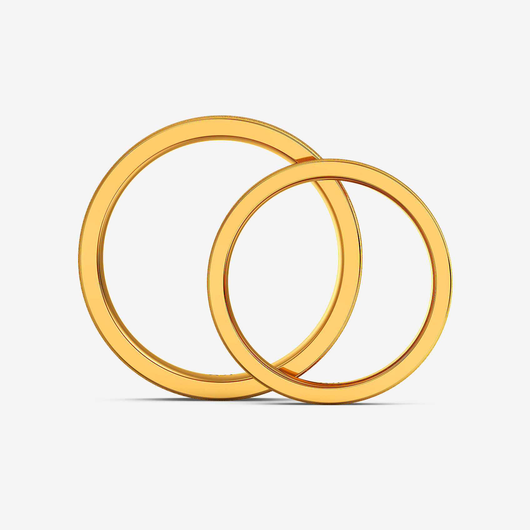 Patterned Bond Gold Couple Rings alternate view 2