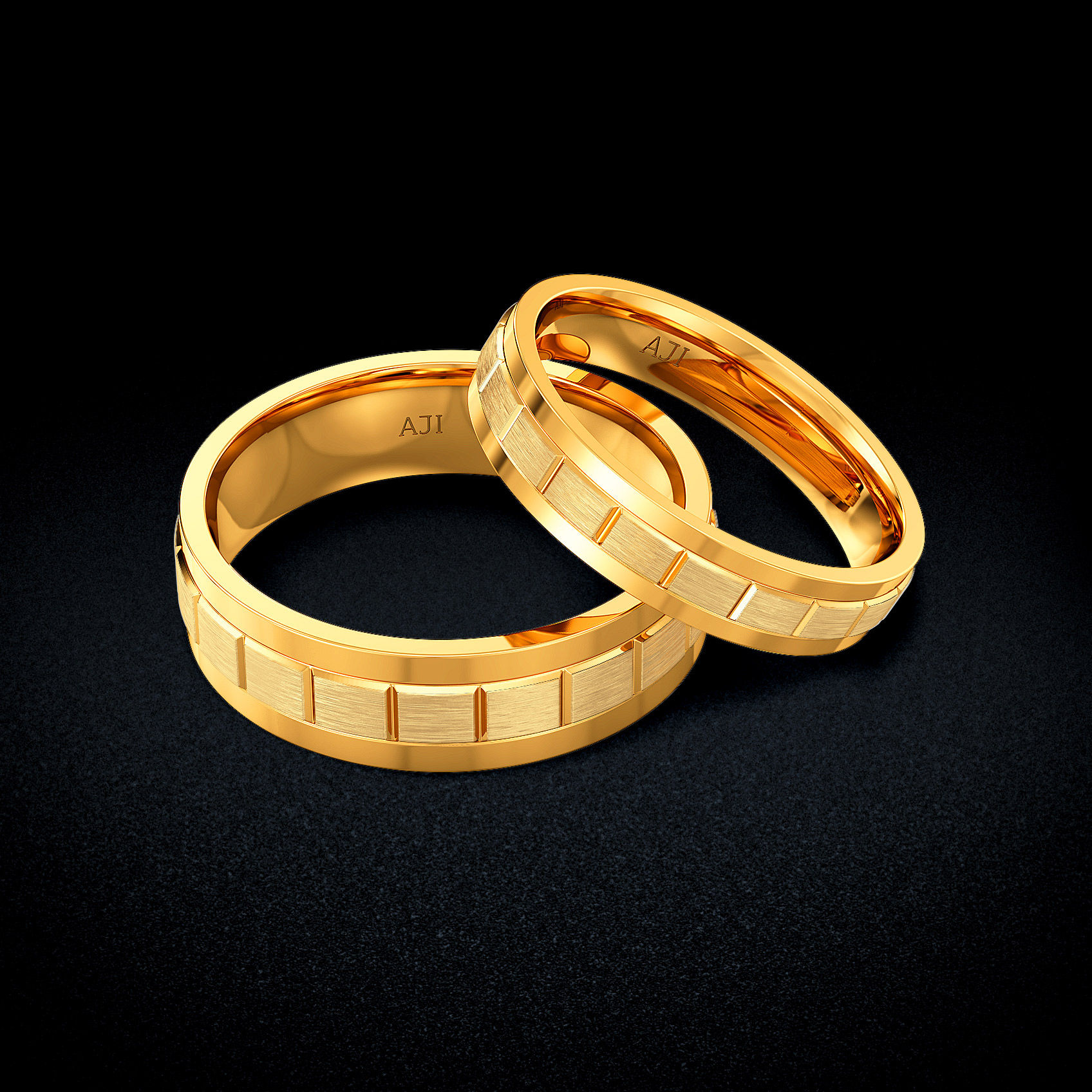 Sharp Glow Gold Couple Rings image