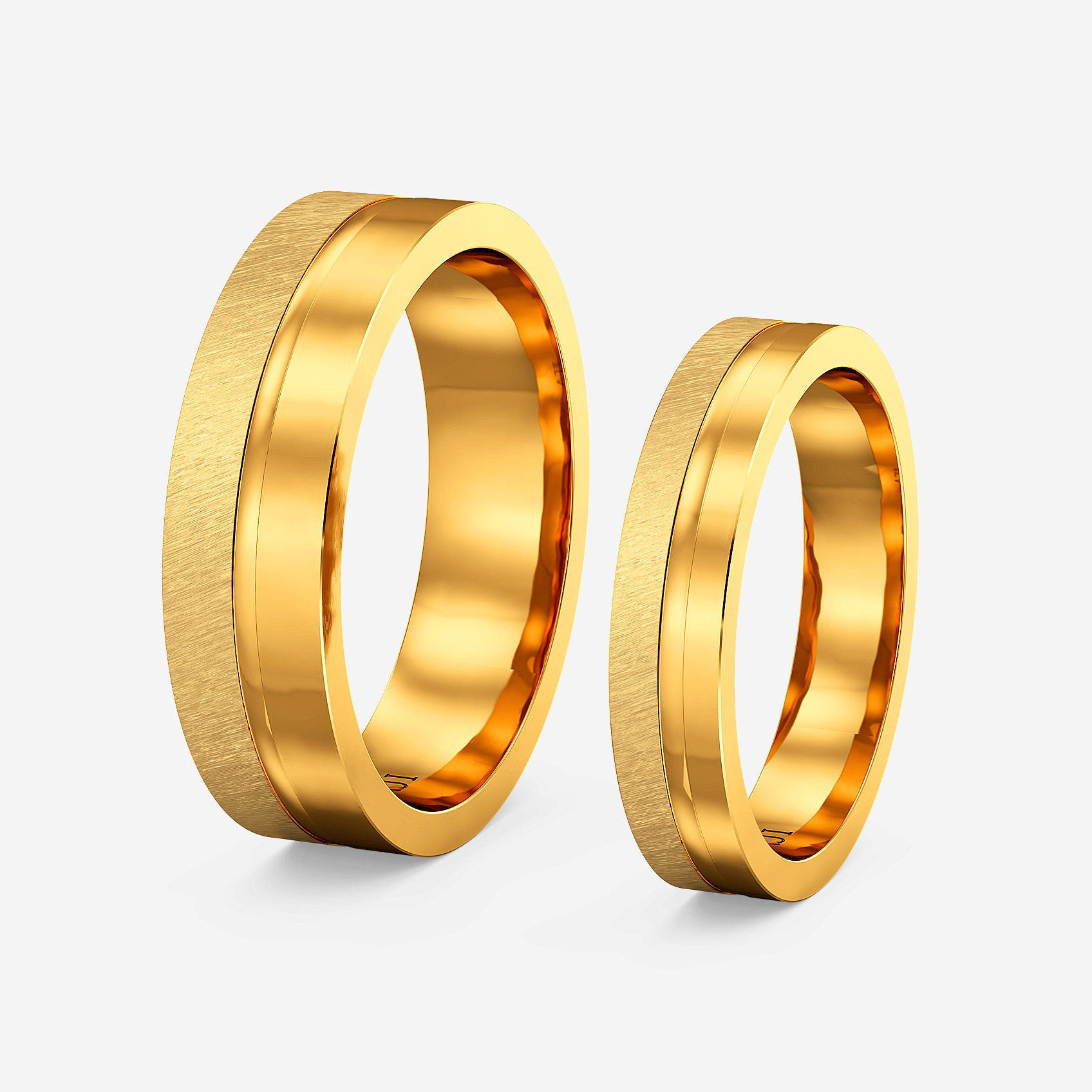 Etched Gleam Gold Couple Rings alternate view 1