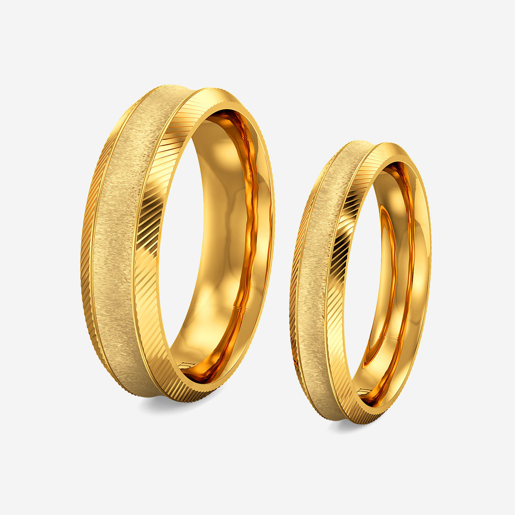 Angled Gleam Gold Couple Rings alternate view 1