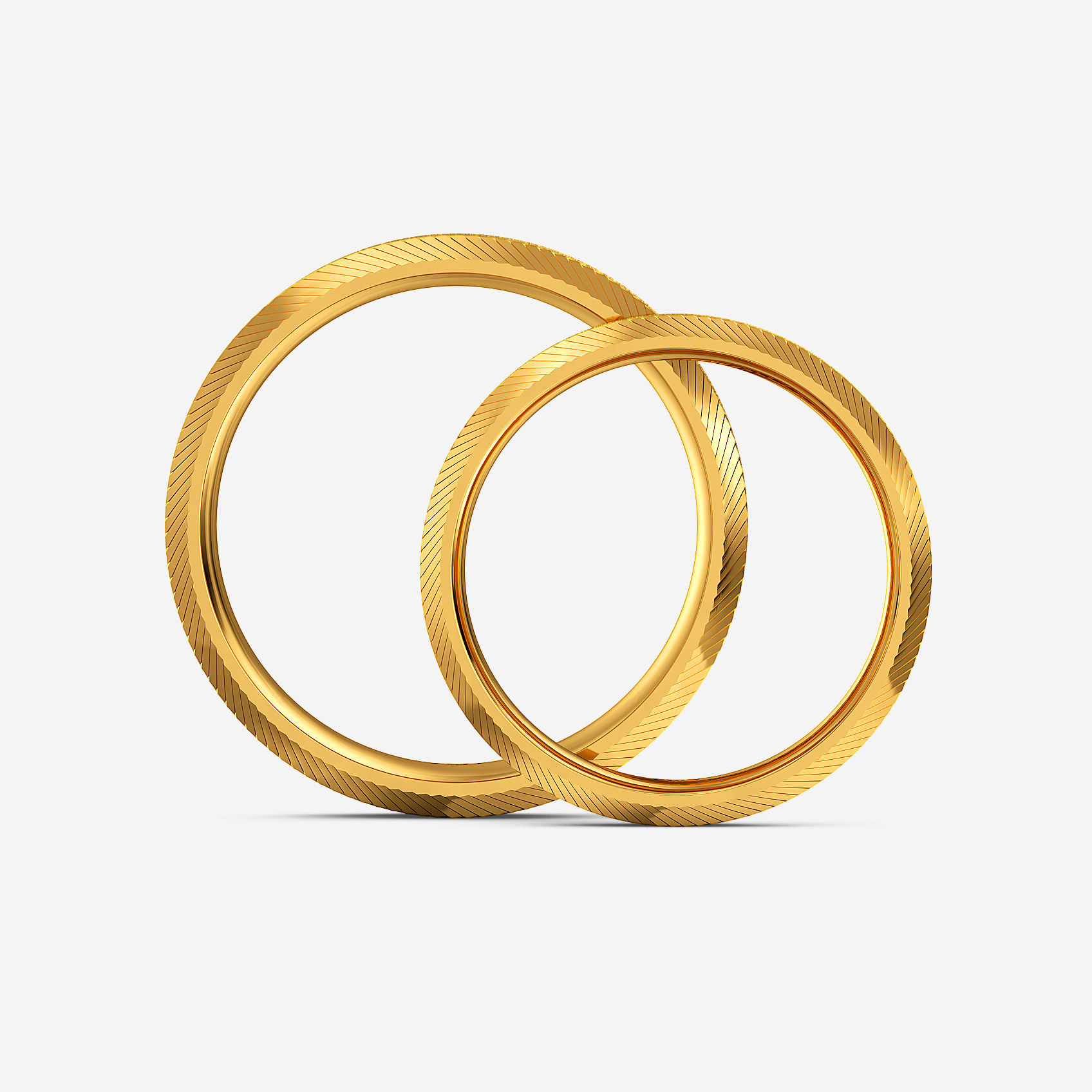 Angled Gleam Gold Couple Rings alternate view 2