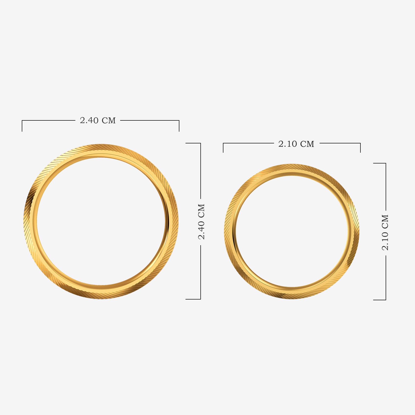 Angled Gleam Gold Couple Rings alternate view 3
