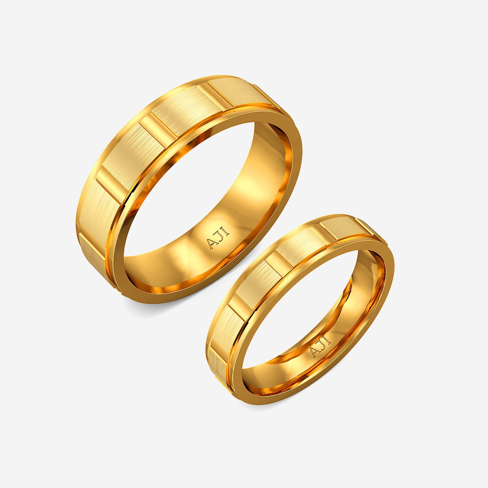 Angular Aura Gold Couple Rings