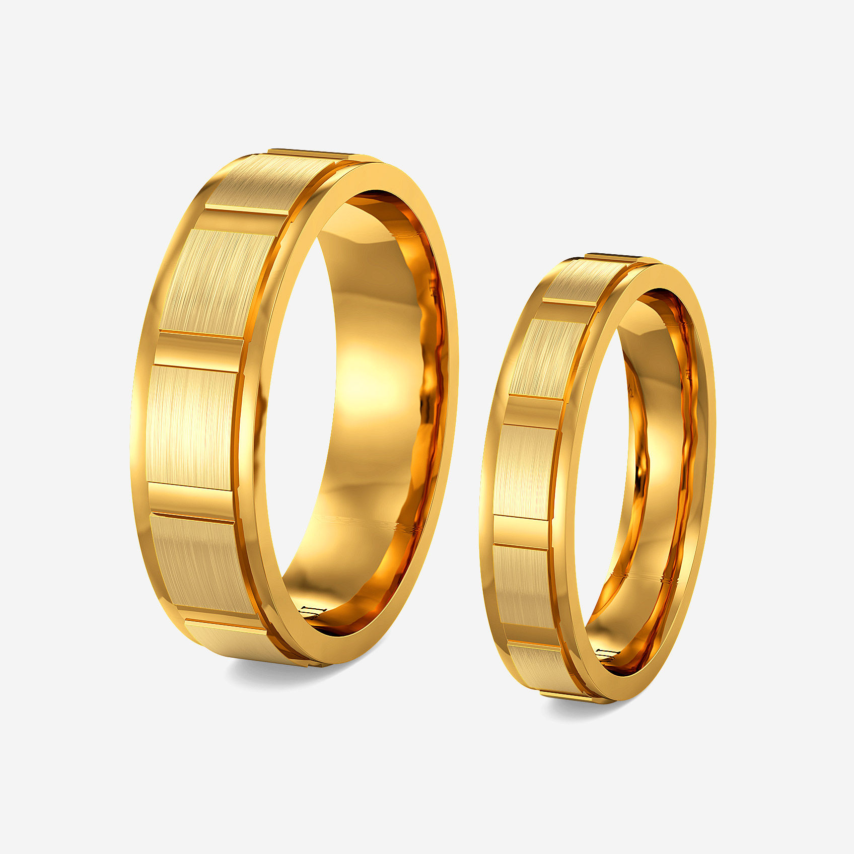 Angular Aura Gold Couple Rings alternate view 1