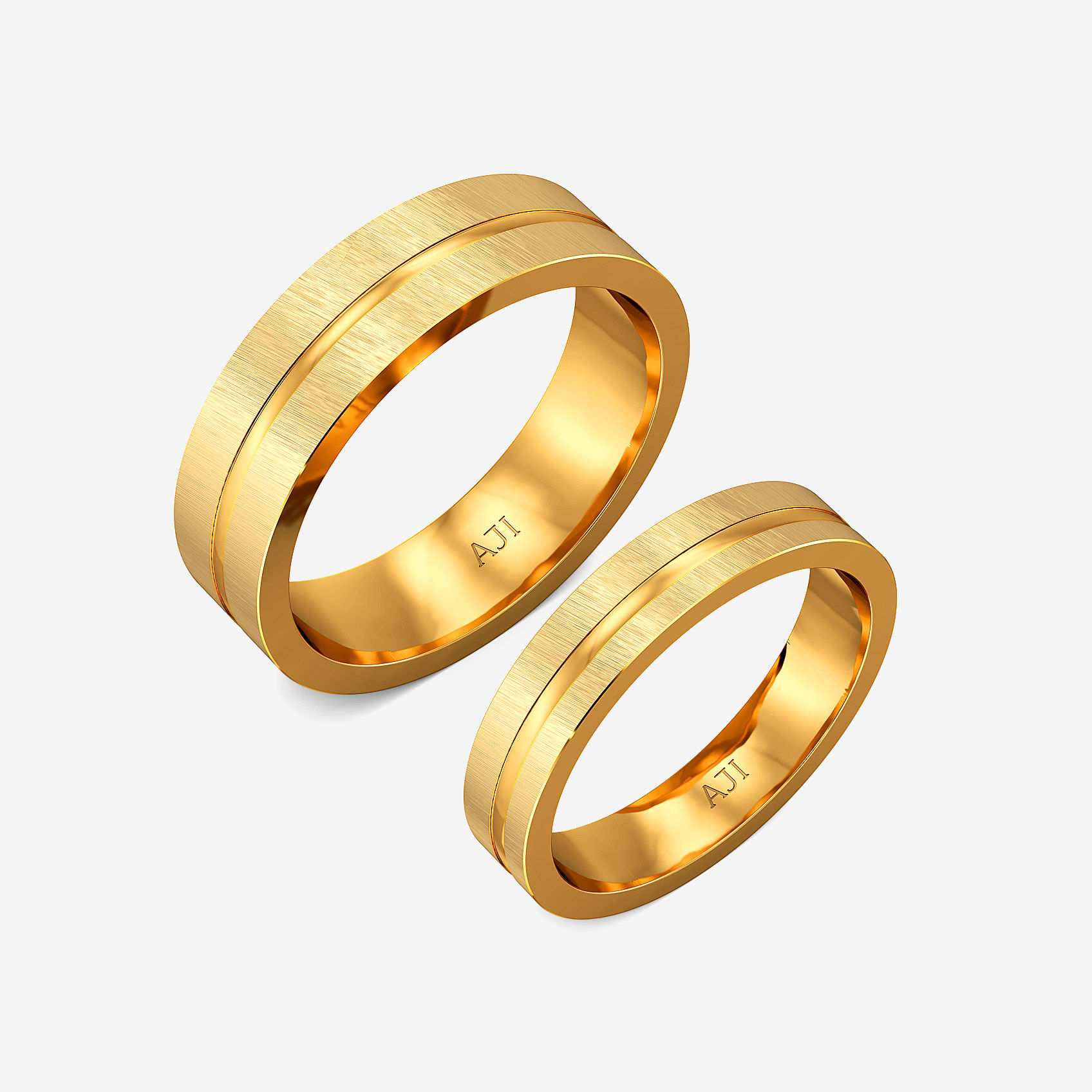 Sculpt Glow Gold Couple Rings