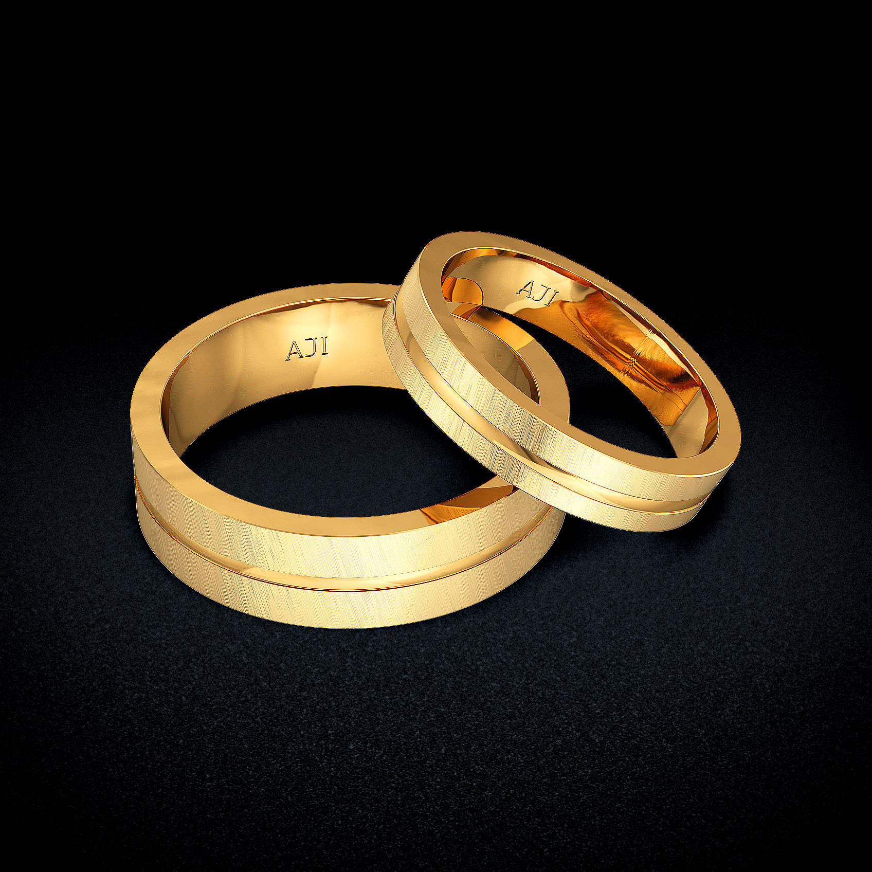 Sculpt Glow Gold Couple Rings image