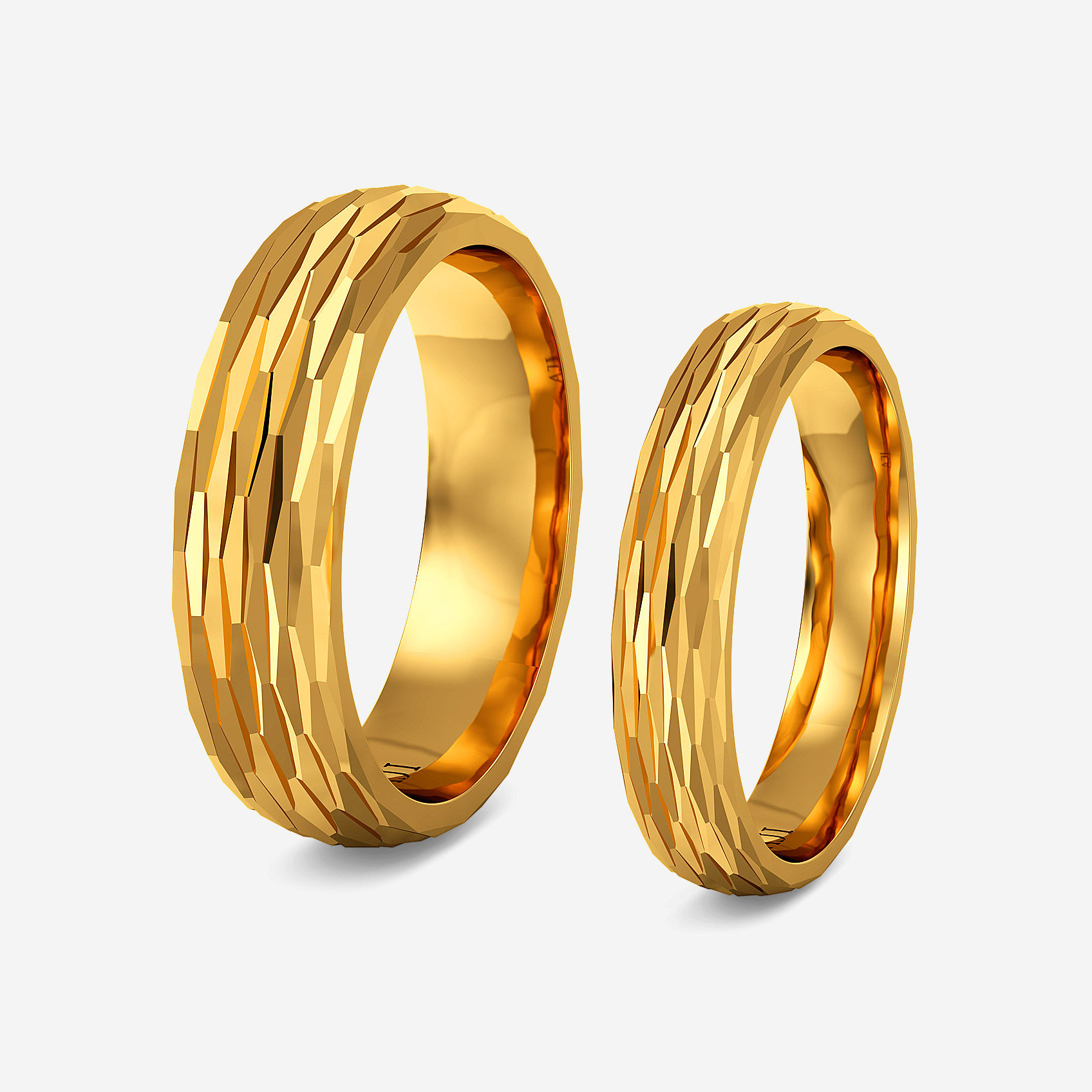 Carved Spark Gold Couple Rings alternate view 1