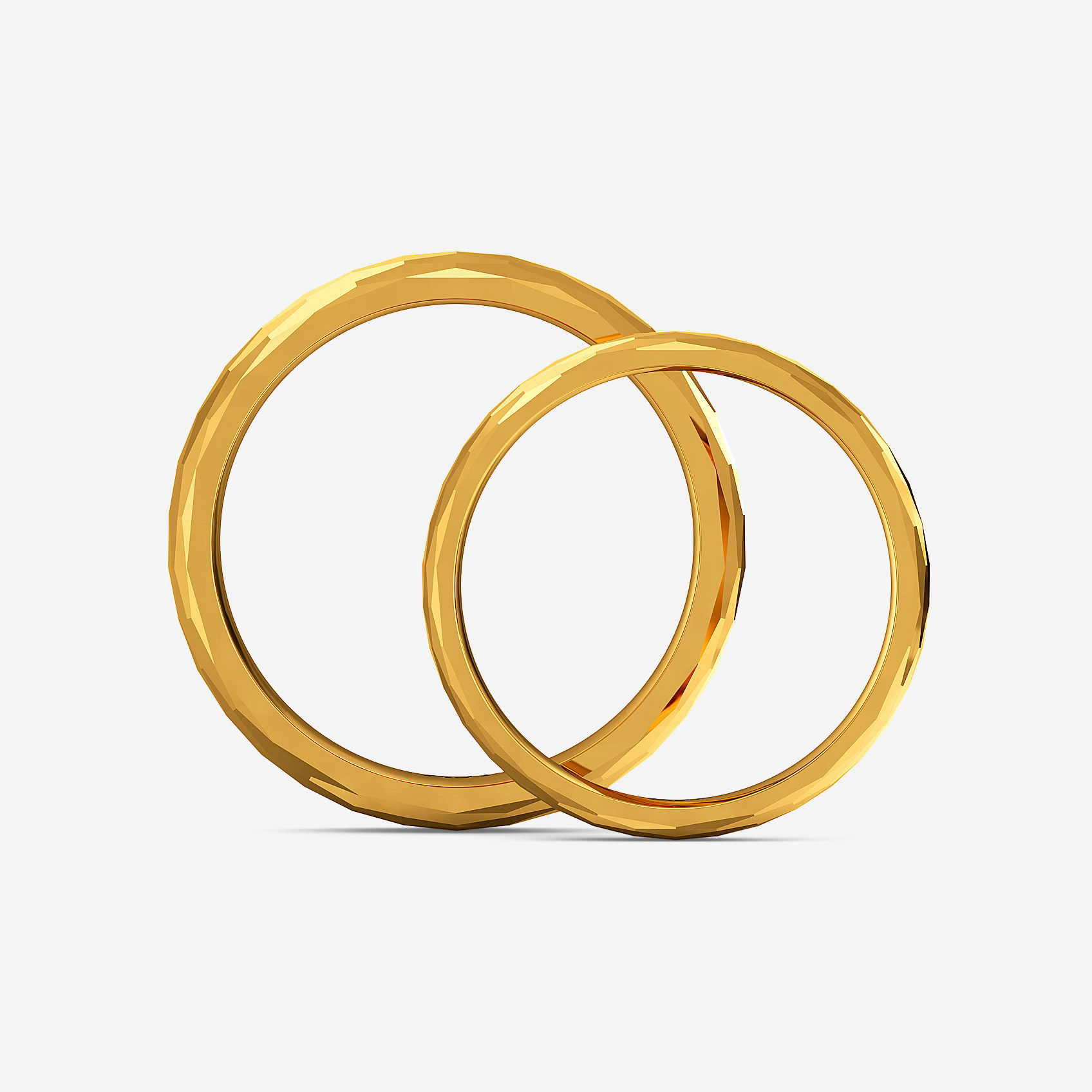 Carved Spark Gold Couple Rings alternate view 2