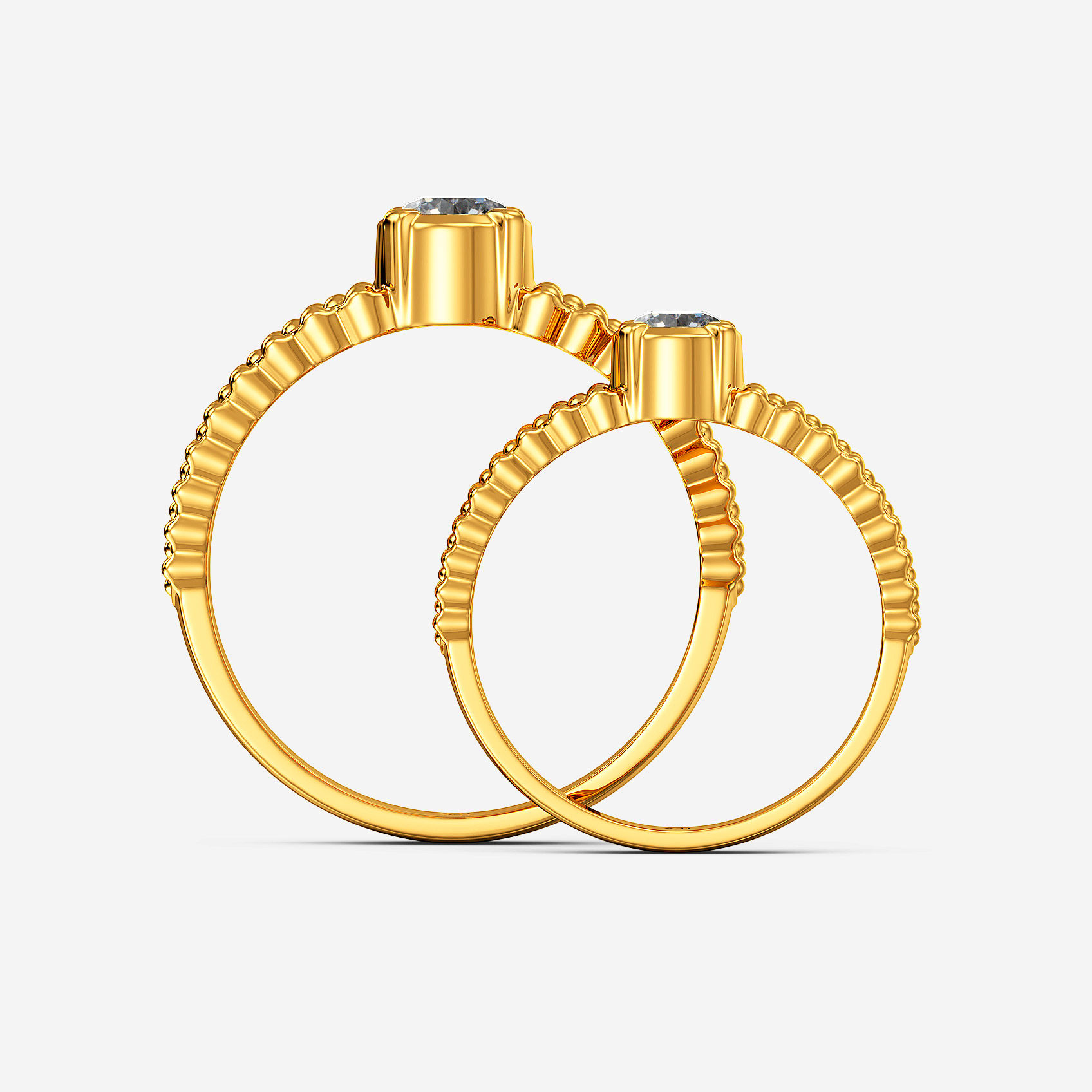 Constellation Solitaire Gold Couple Rings alternate view 2