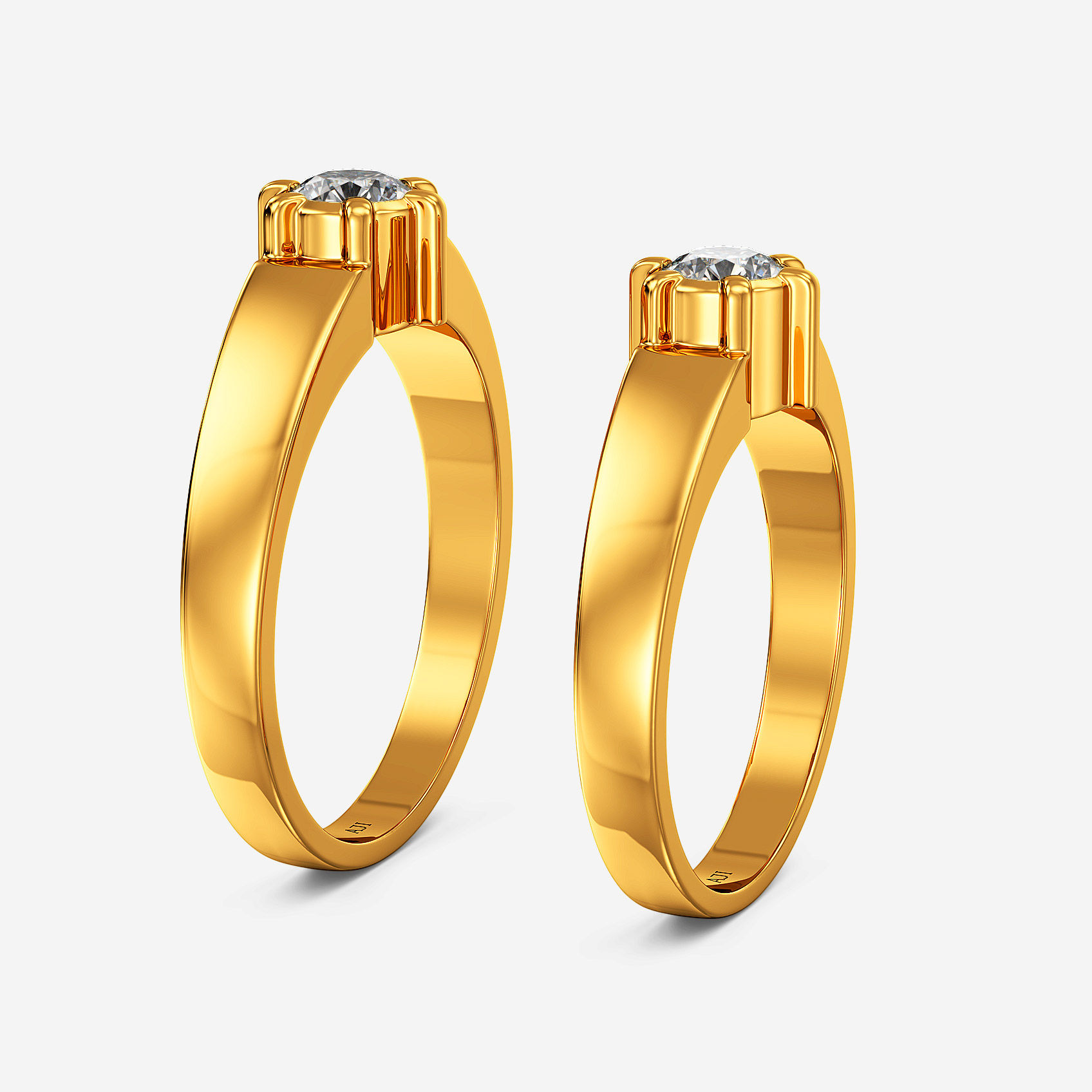 Minimal Spark Gold Couple Rings alternate view 1