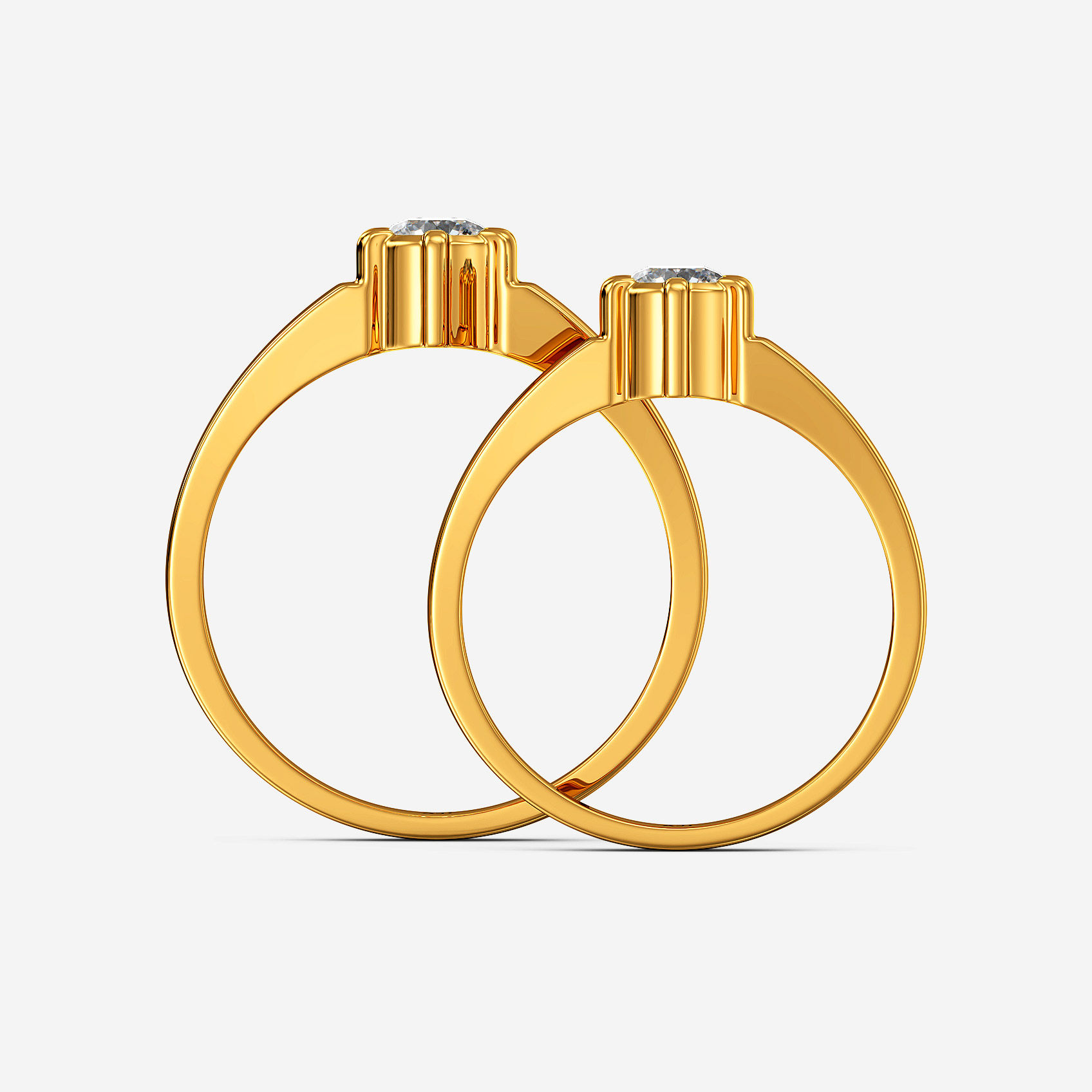 Minimal Spark Gold Couple Rings alternate view 2