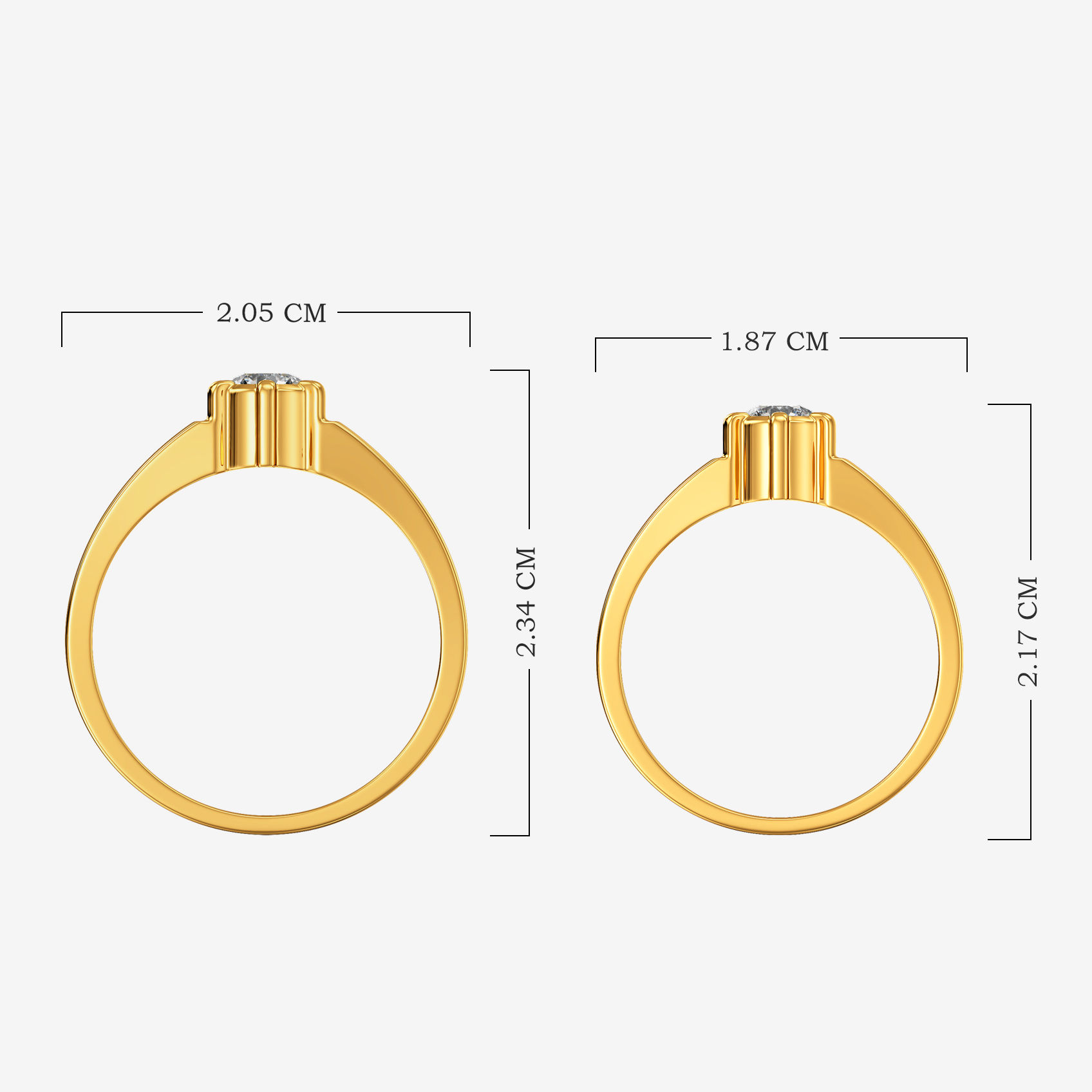 Minimal Spark Gold Couple Rings alternate view 3