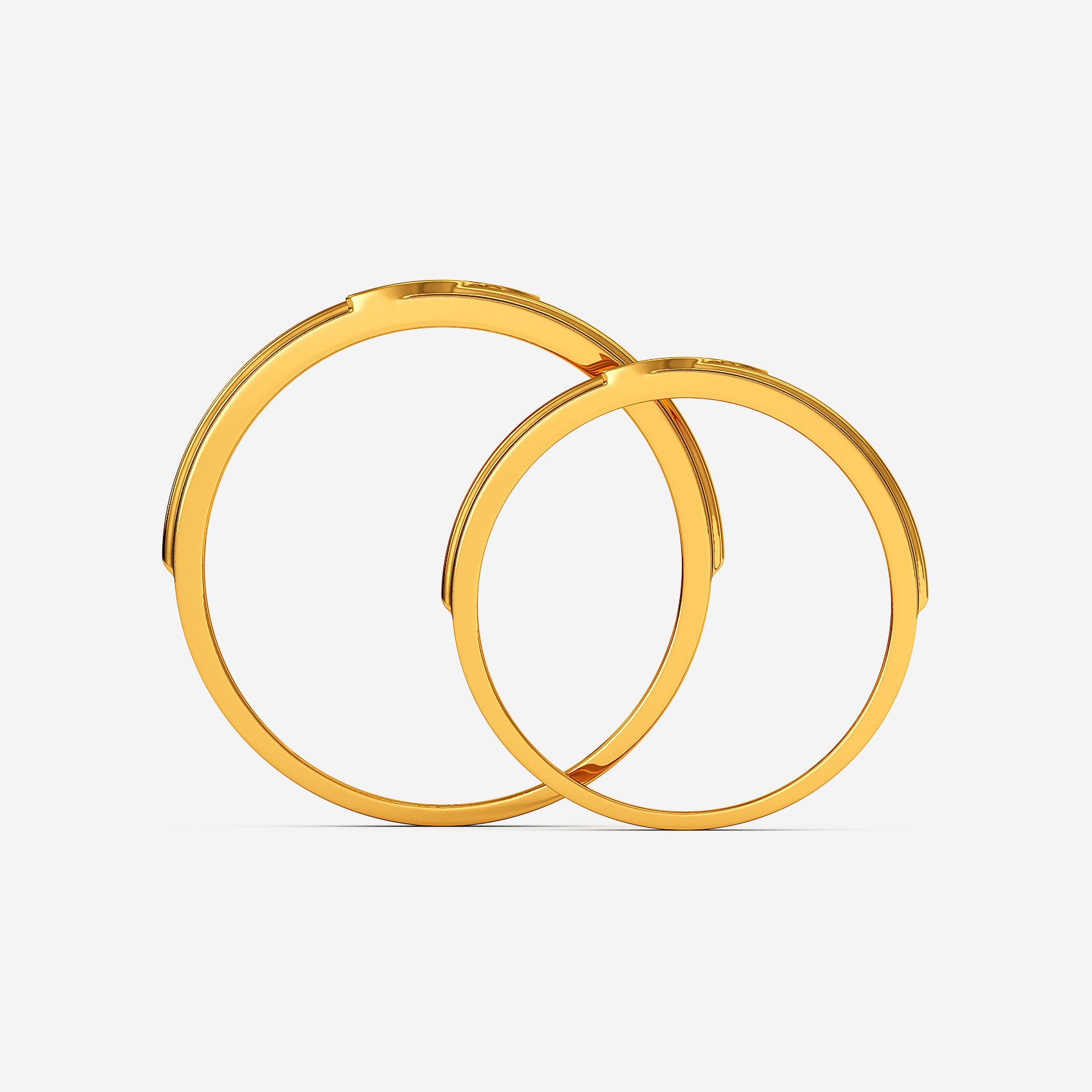 Textured Leaf Gold Couple Rings alternate view 2