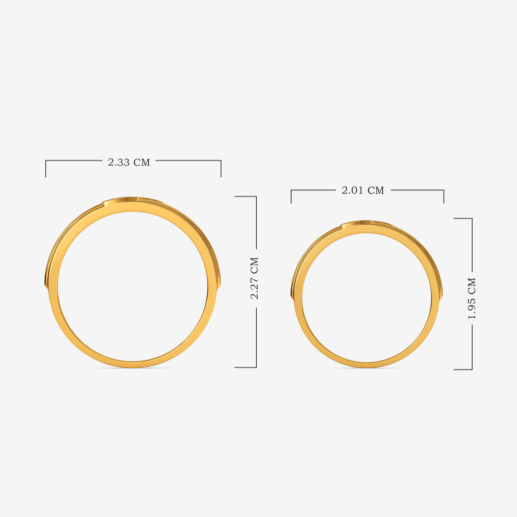 Textured Leaf Gold Couple Rings alternate view 3