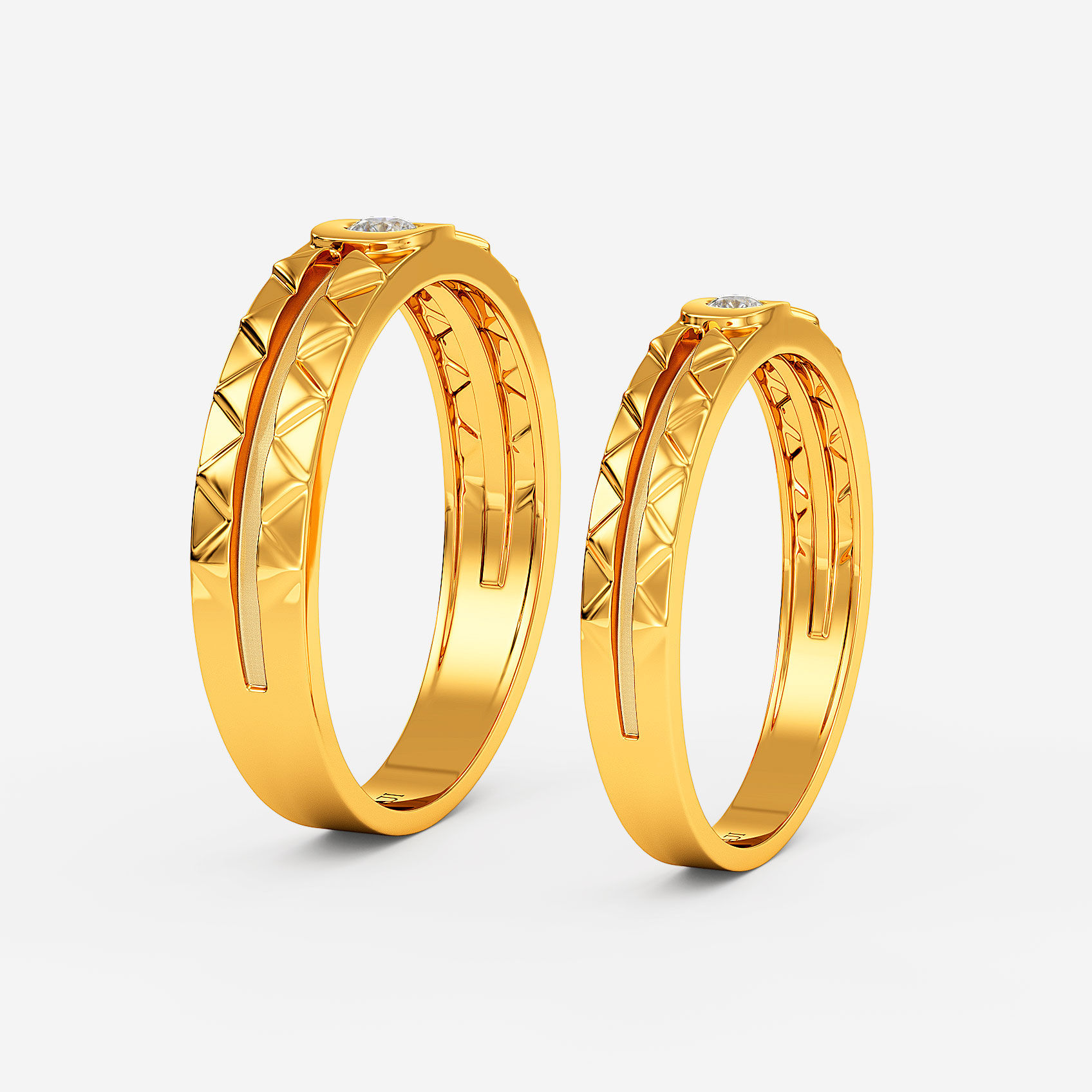 Geo Crest Gold Couple Rings alternate view 1
