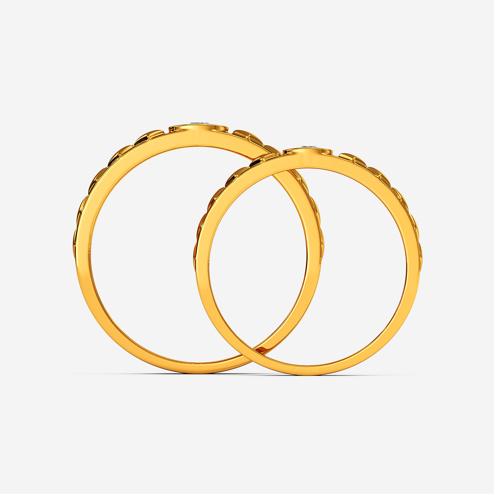 Geo Crest Gold Couple Rings alternate view 2