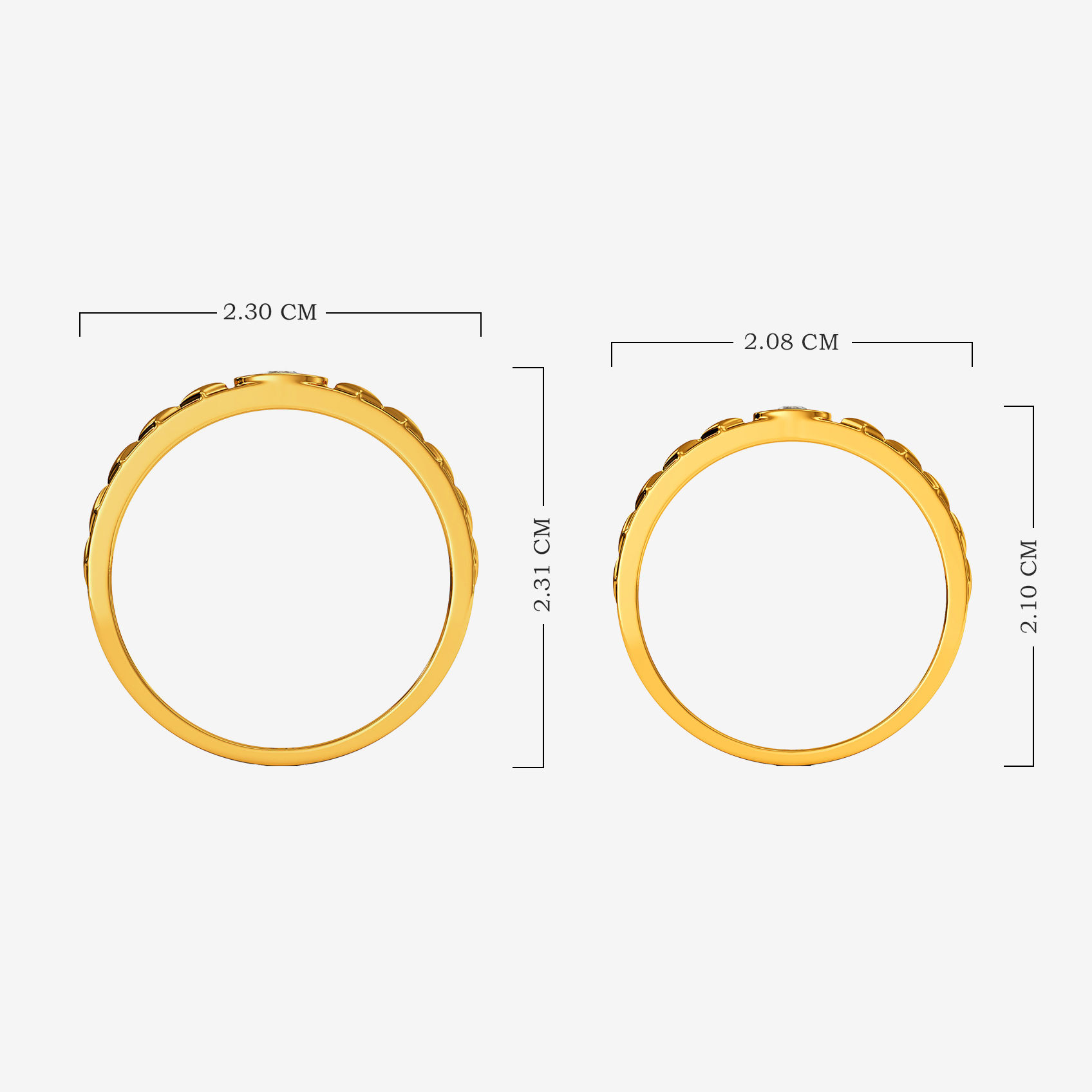 Geo Crest Gold Couple Rings alternate view 3