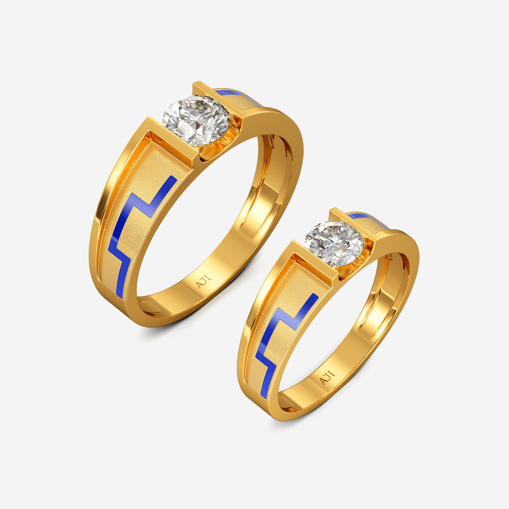 Azure Geo Gold Couple Bands