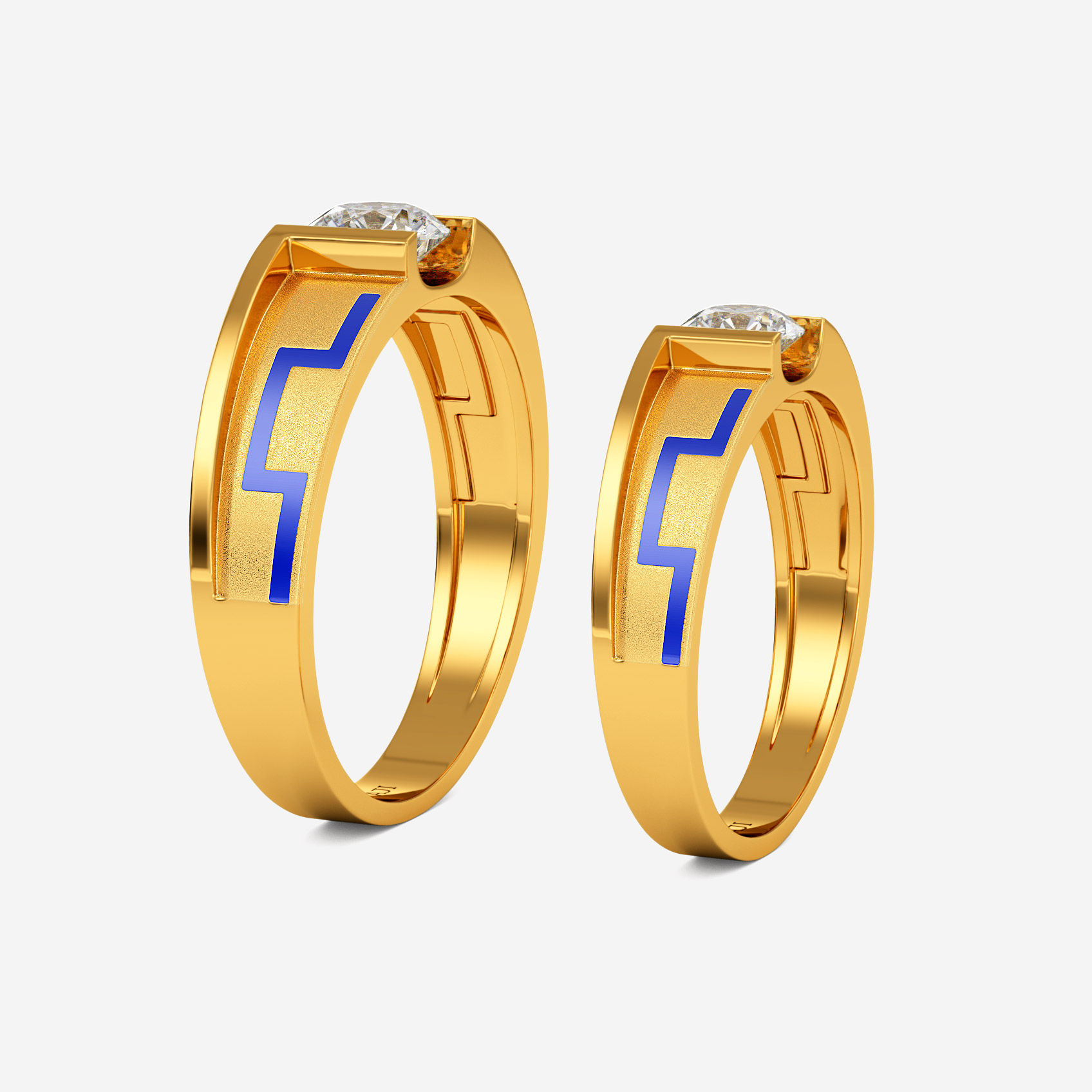Azure Geo Gold Couple Bands alternate view 1