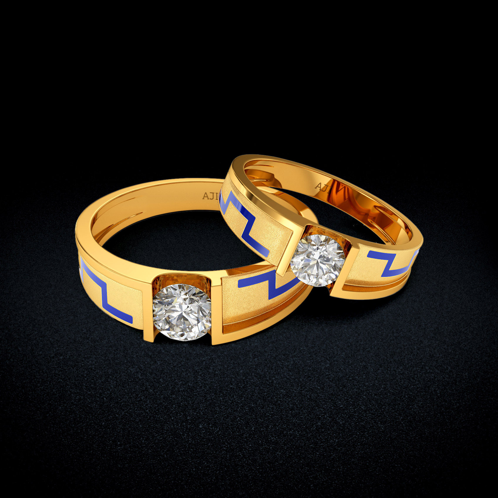 Azure Geo Gold Couple Bands image