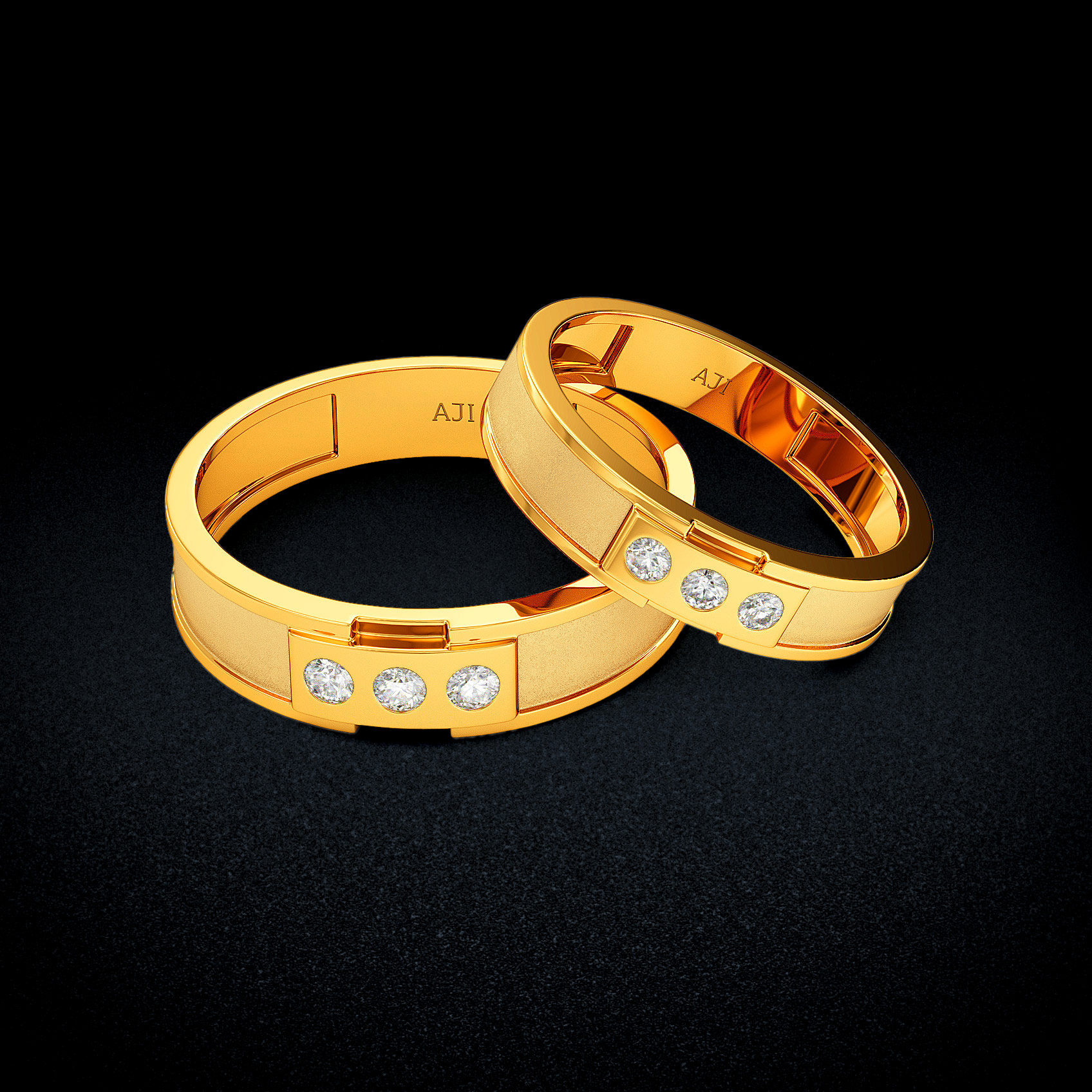 Tri Spark Gold Couple Bands image