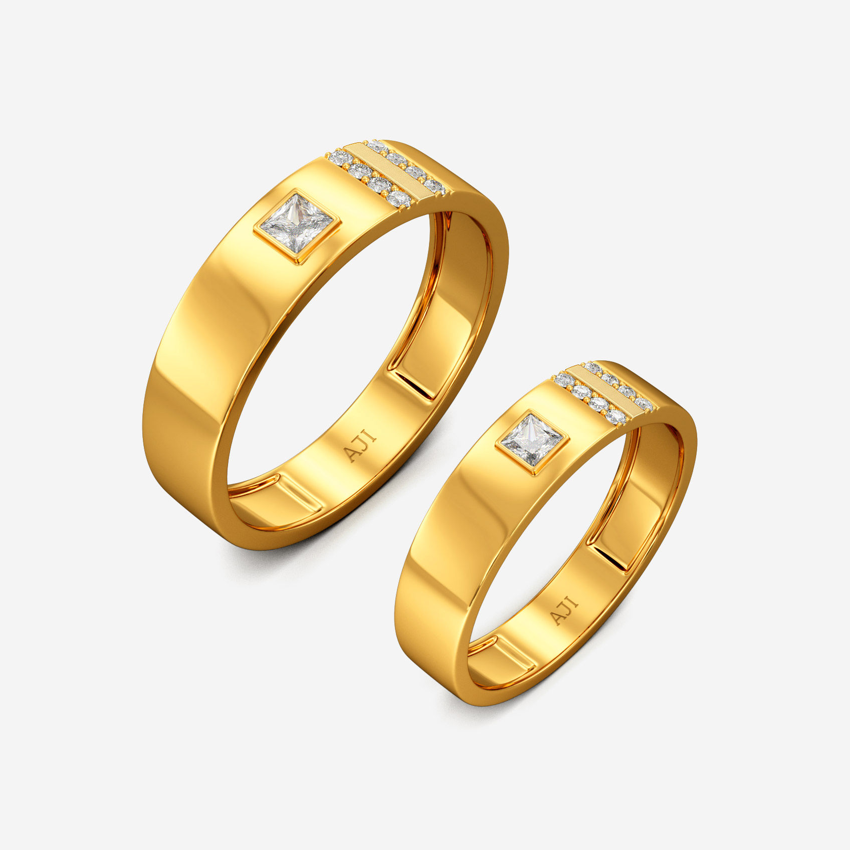 Everlasting Spark Gold Couple Rings
