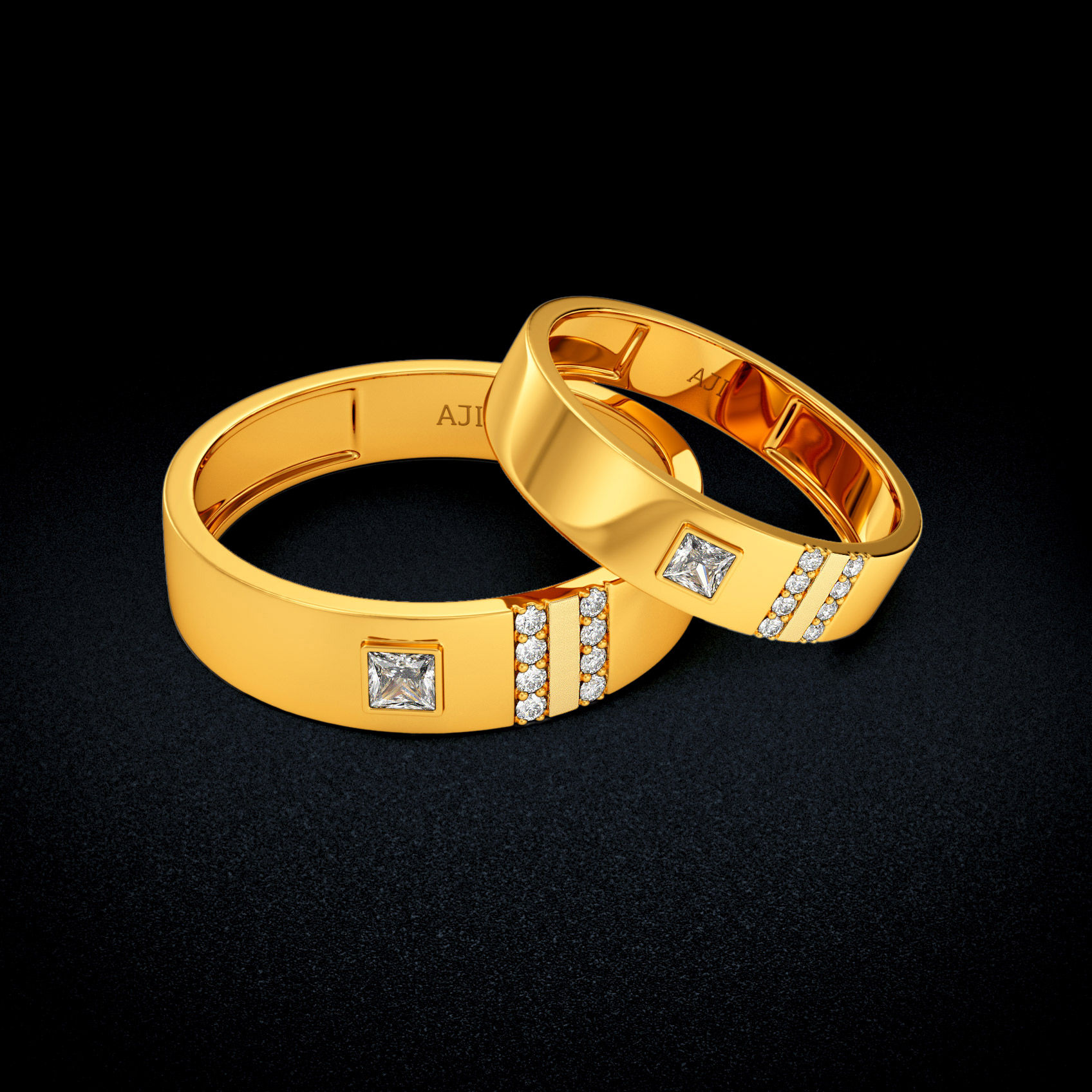 Everlasting Spark Gold Couple Rings image
