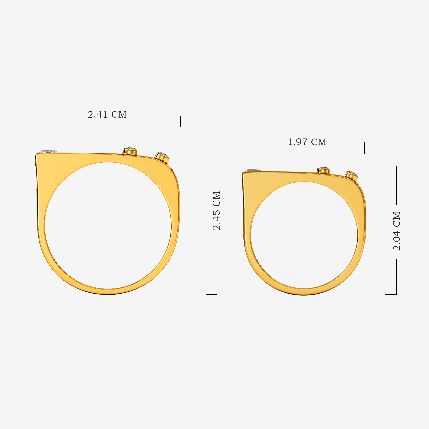 Modern Vector Gold Couple Rings alternate view 3