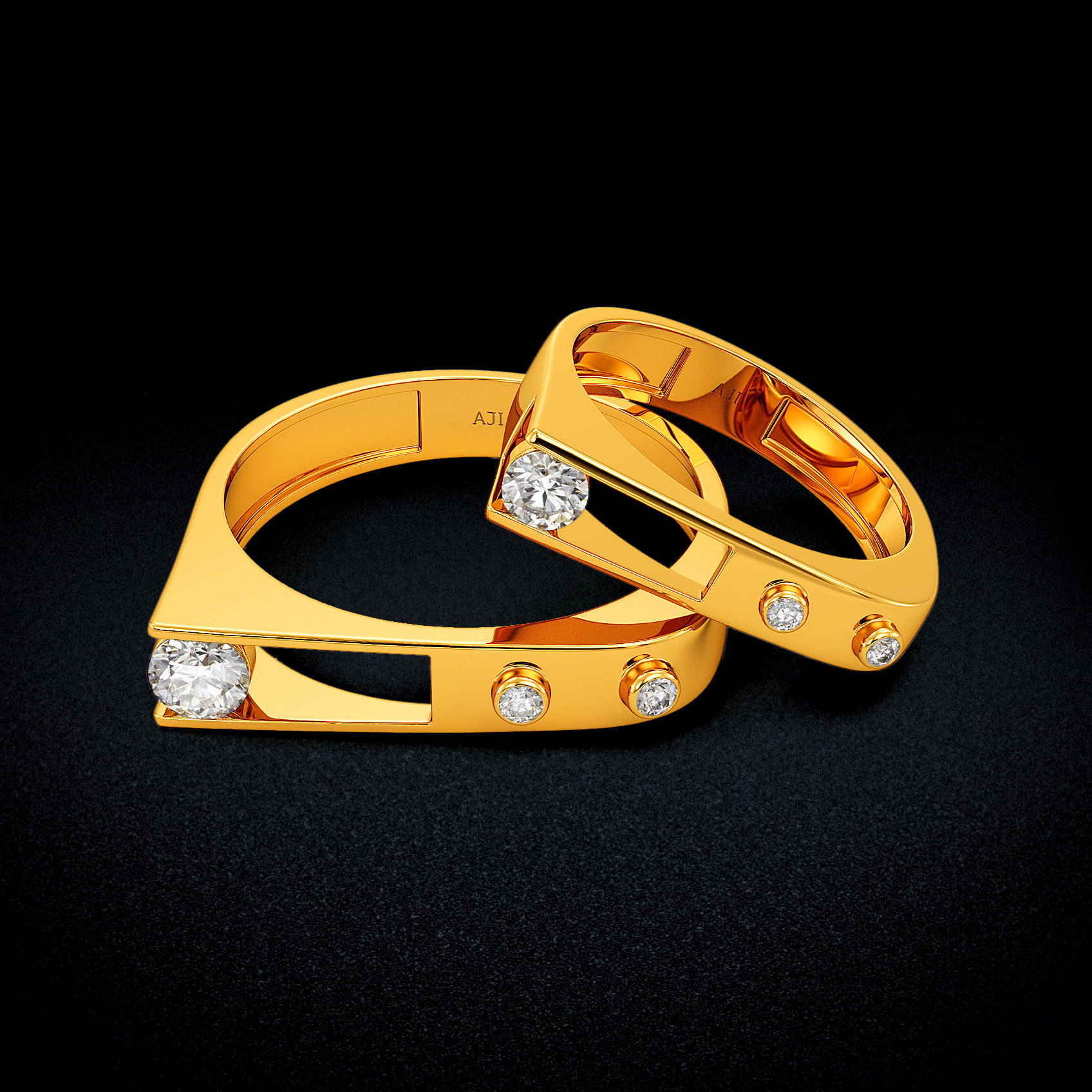 Modern Vector Gold Couple Rings image