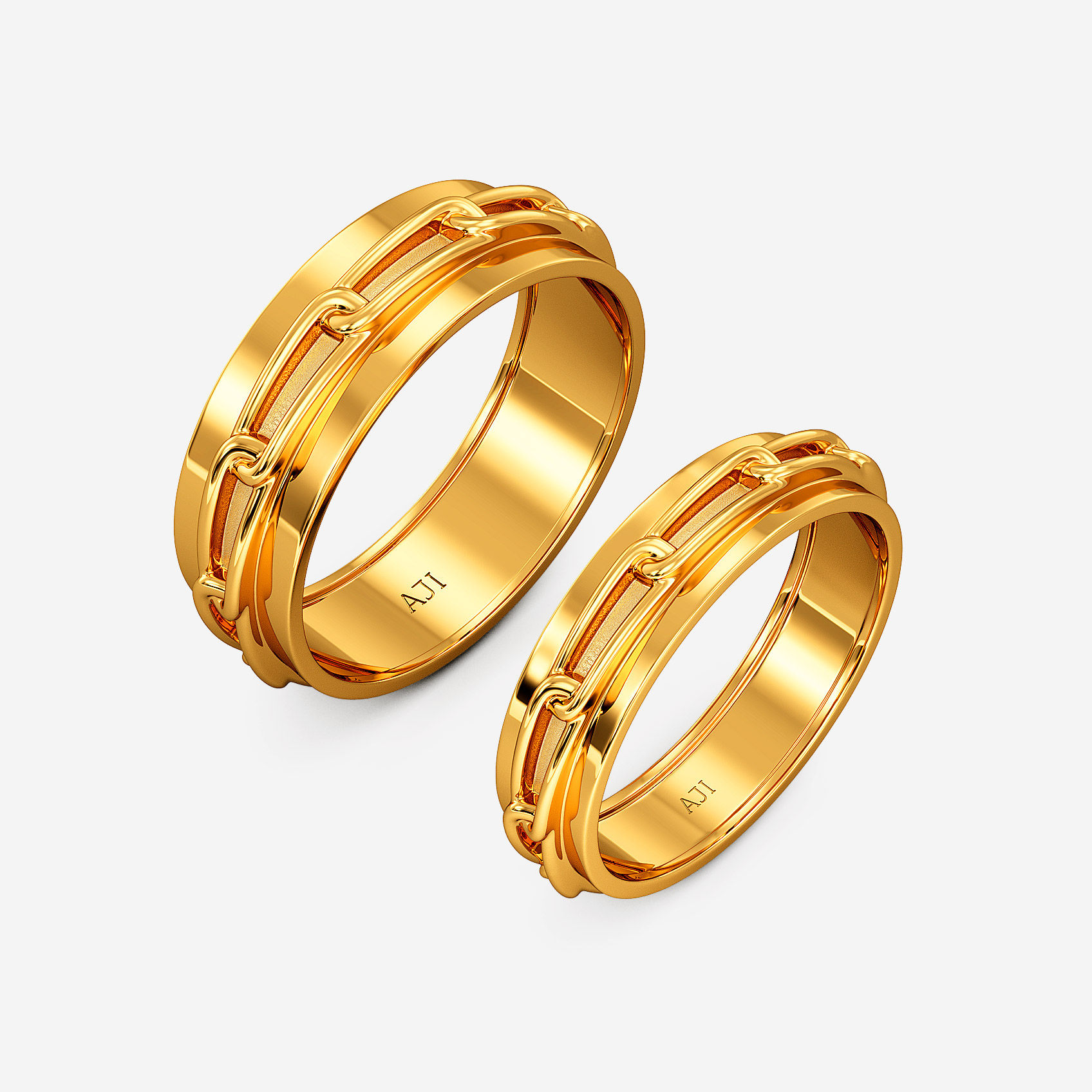 Infinity Weave Gold Couple Rings