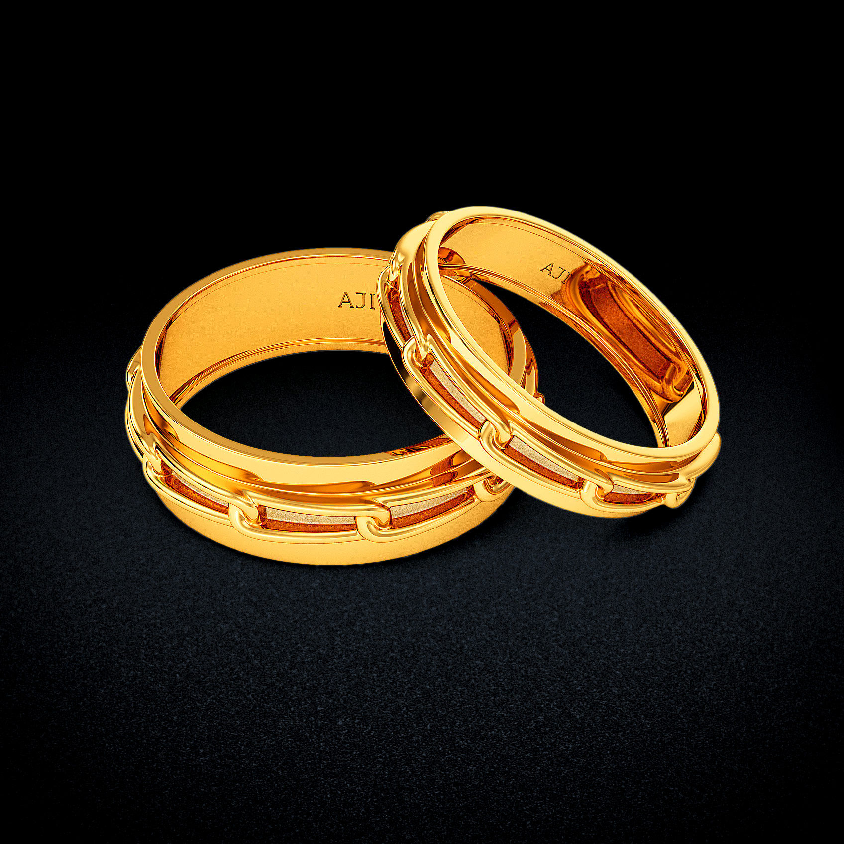 Infinity Weave Gold Couple Rings image