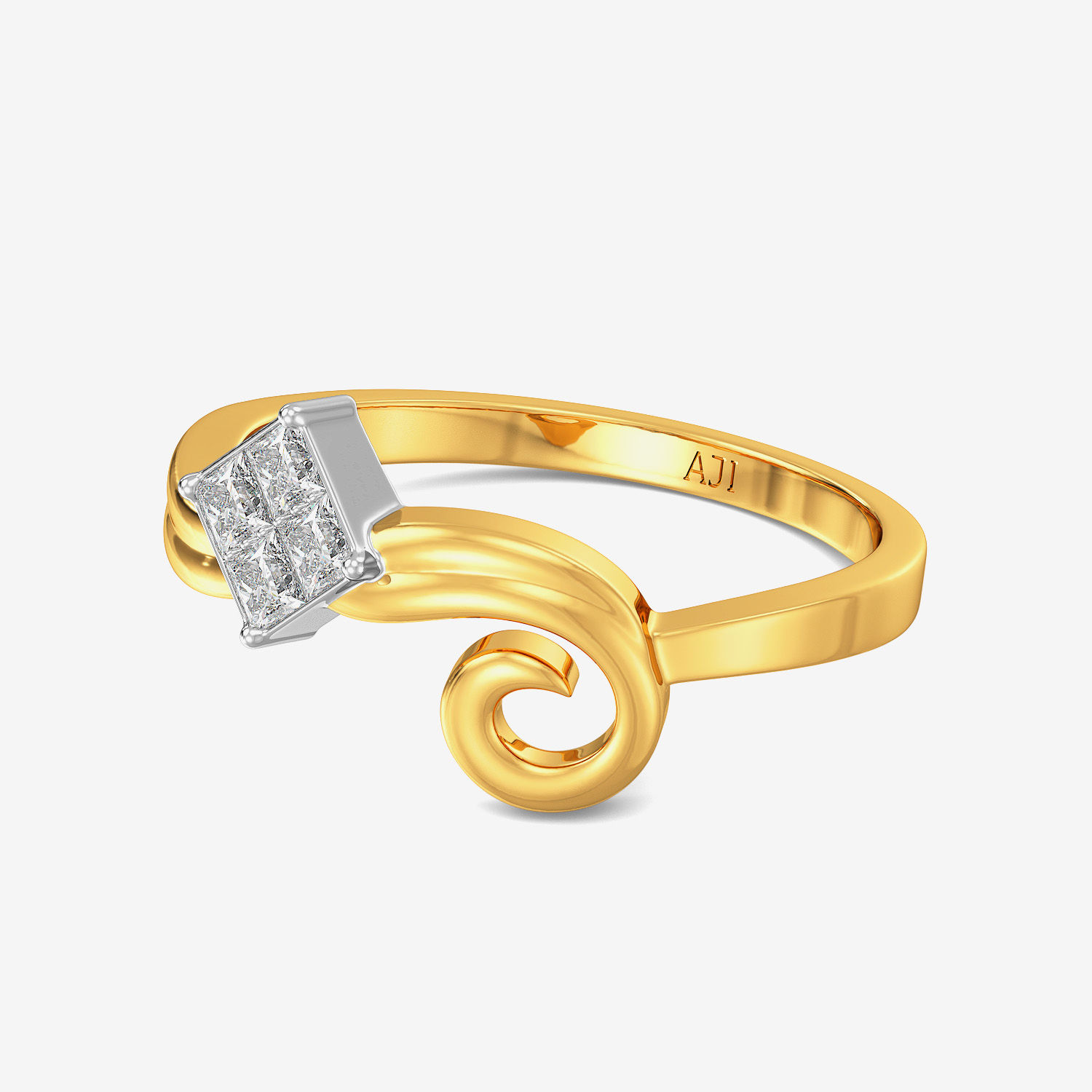 Swirl Box Diamond Ring alternate view 2