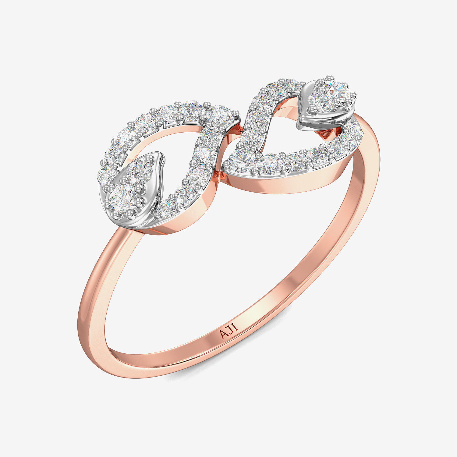 Double Leaf Shiny Diamond Ring image