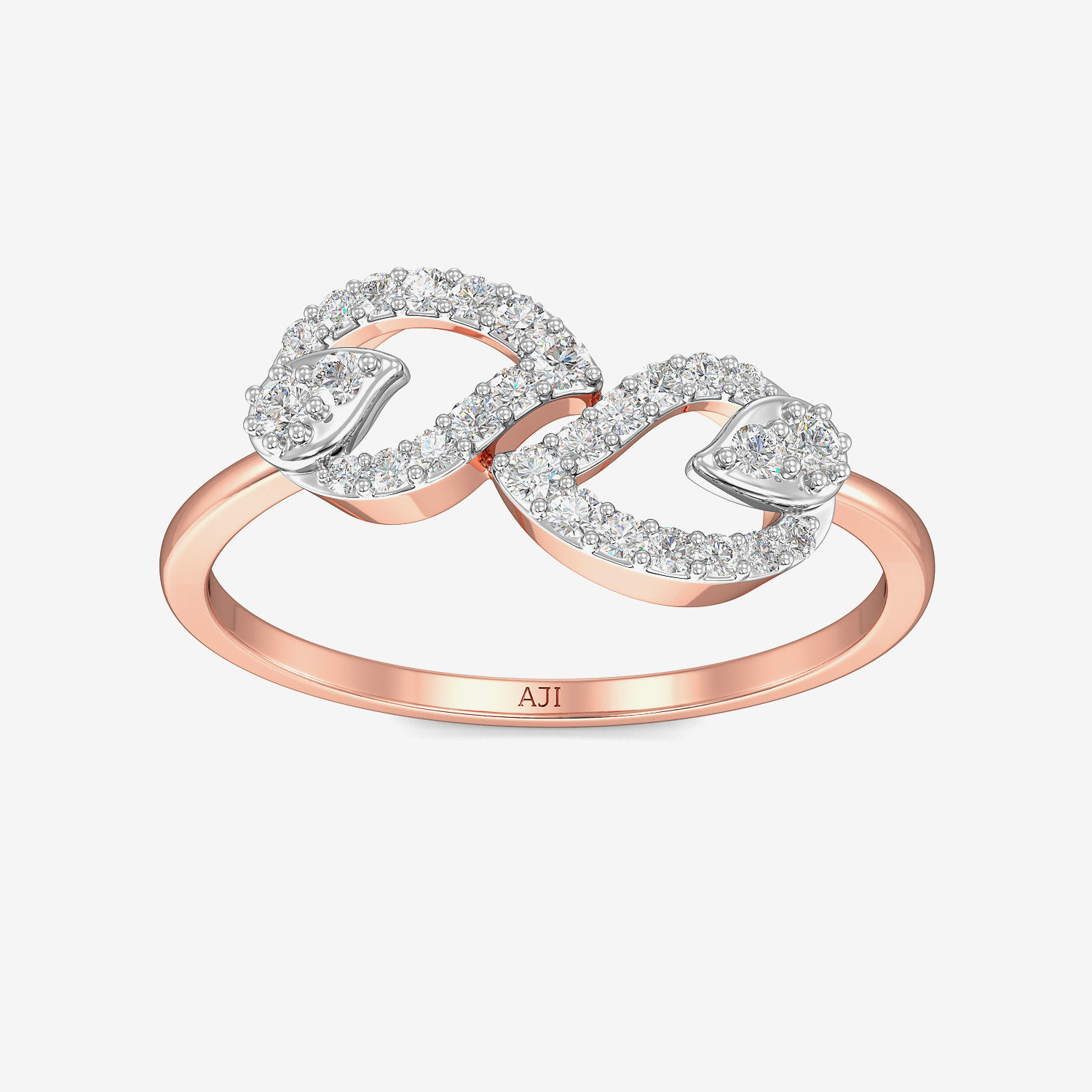 Double Leaf Shiny Diamond Ring alternate view 2