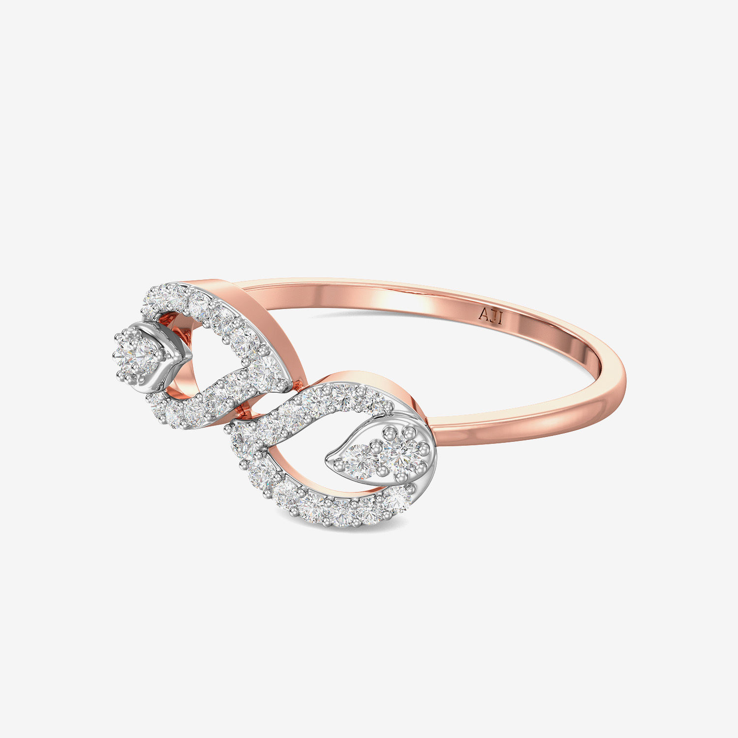 Double Leaf Shiny Diamond Ring alternate view 3