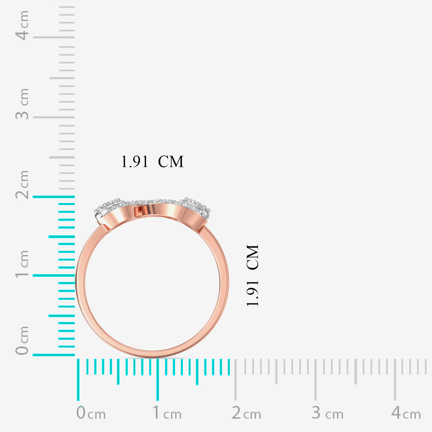 Double Leaf Shiny Diamond Ring image
