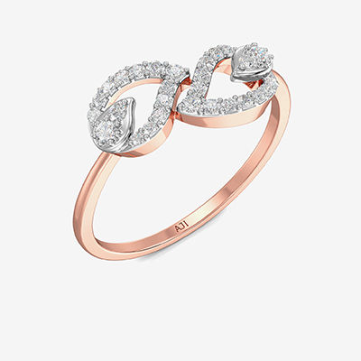 Double Leaf Shiny Diamond Ring image