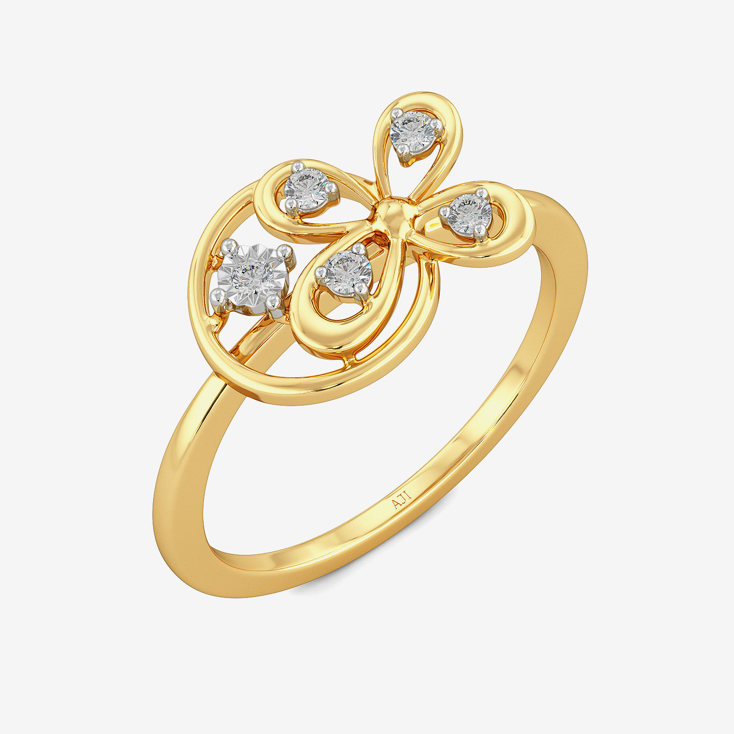 Honey Glazed Butterfly Diamond Ring image