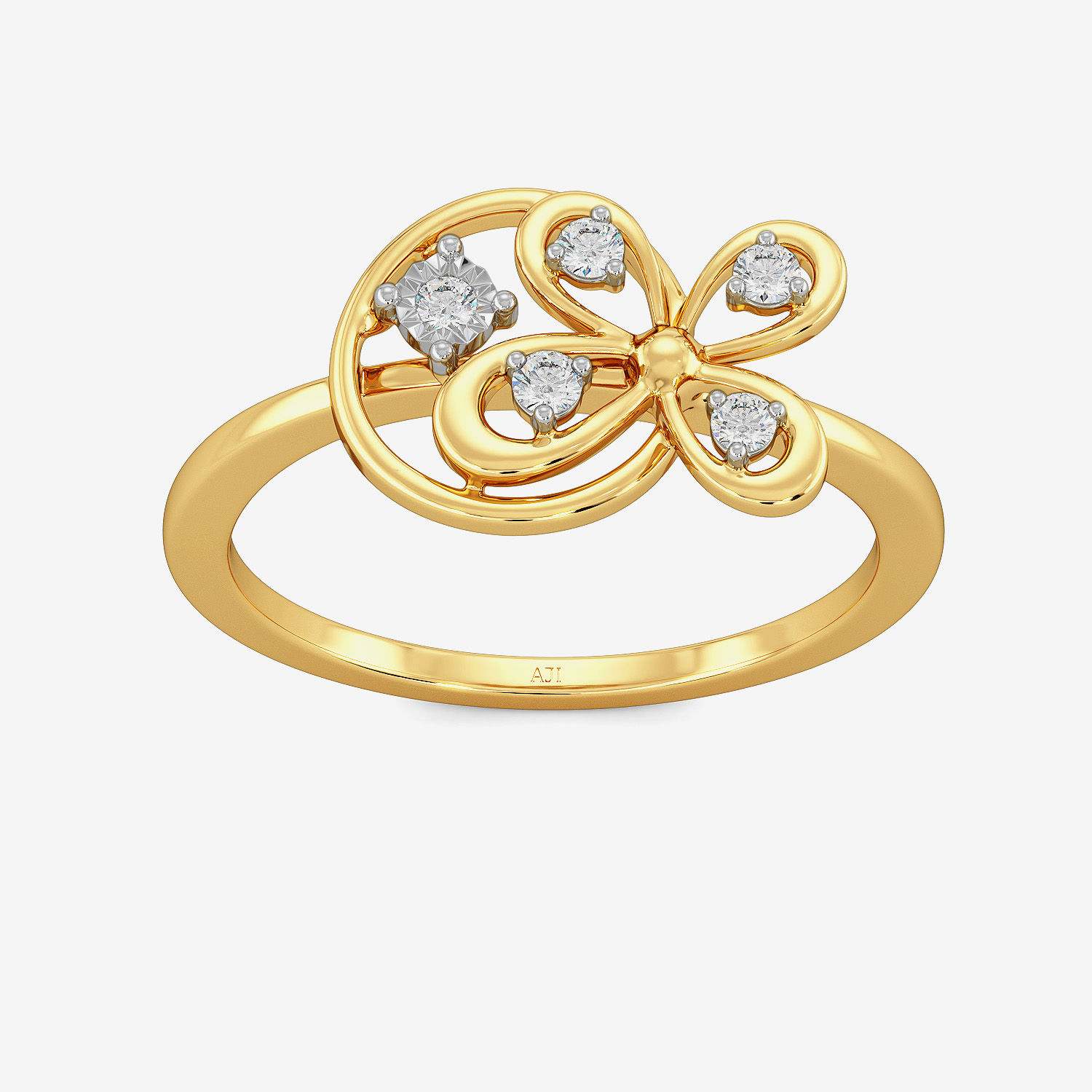 Honey Glazed Butterfly Diamond Ring alternate view 2