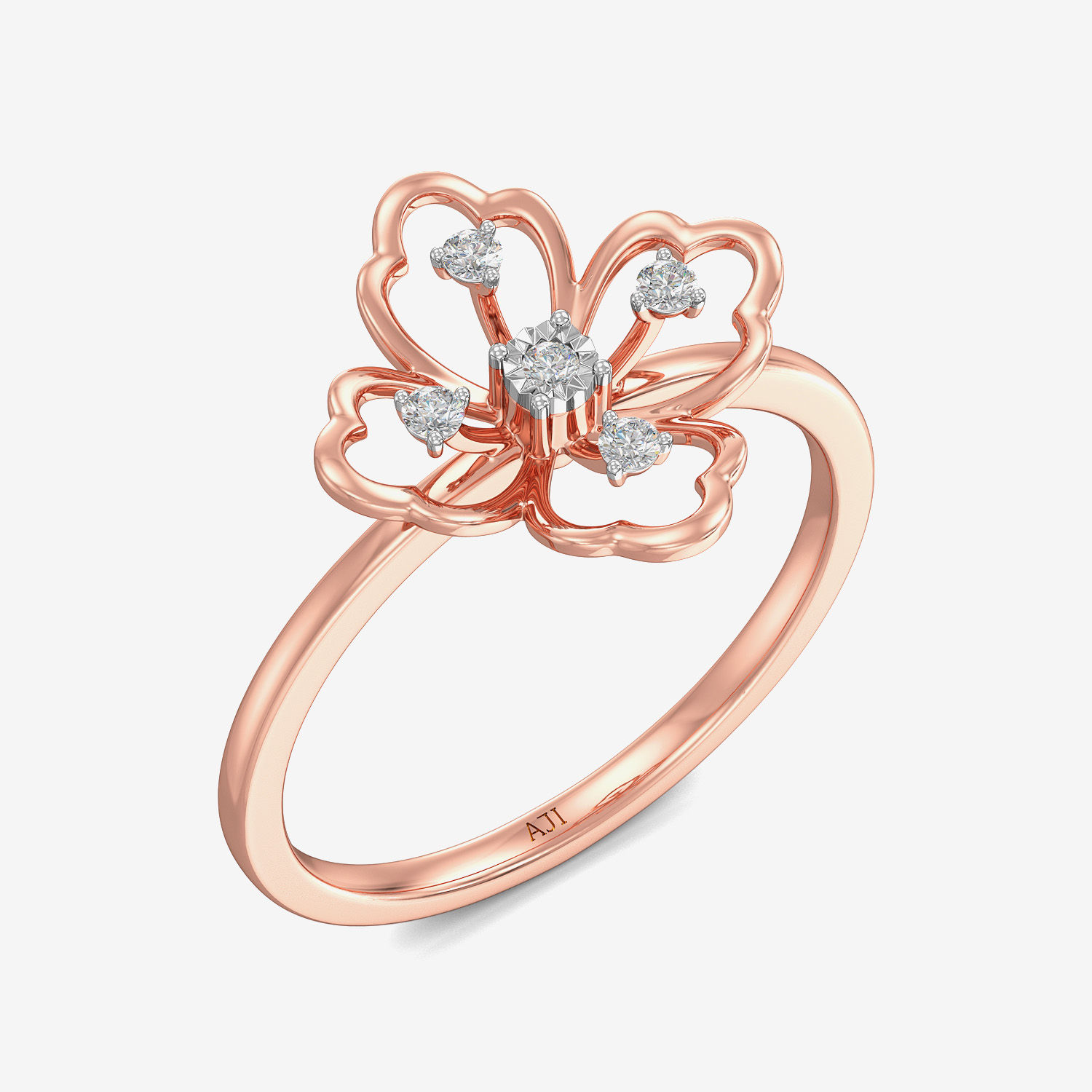 Glam Cherry Floral Diamond Ring image