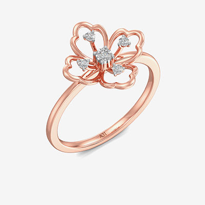 Glam Cherry Floral Diamond Ring image