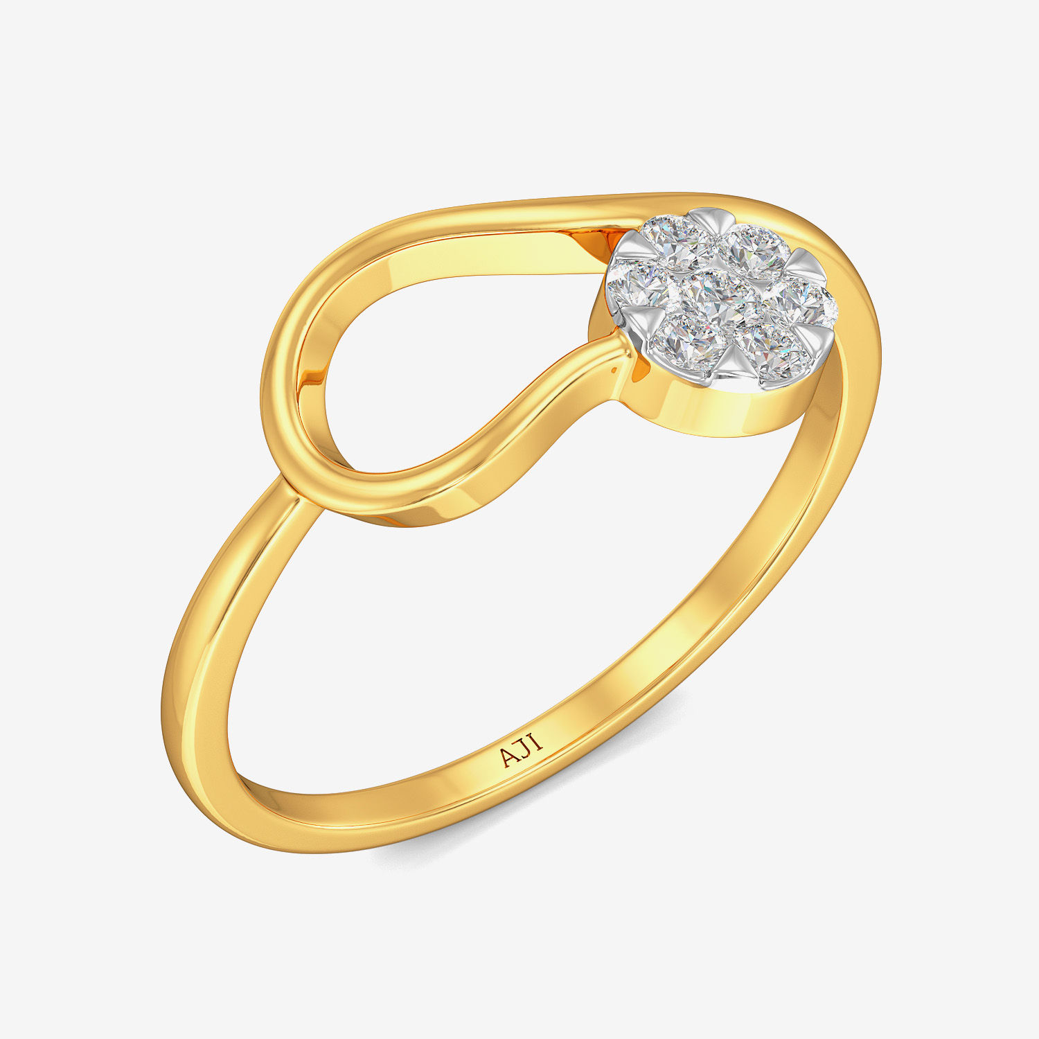Curvy Round Radiant Diamond Ring image