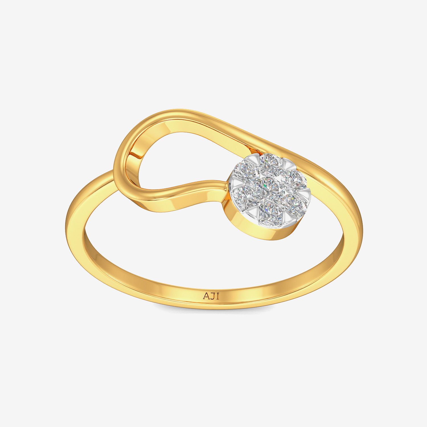 Curvy Round Radiant Diamond Ring image