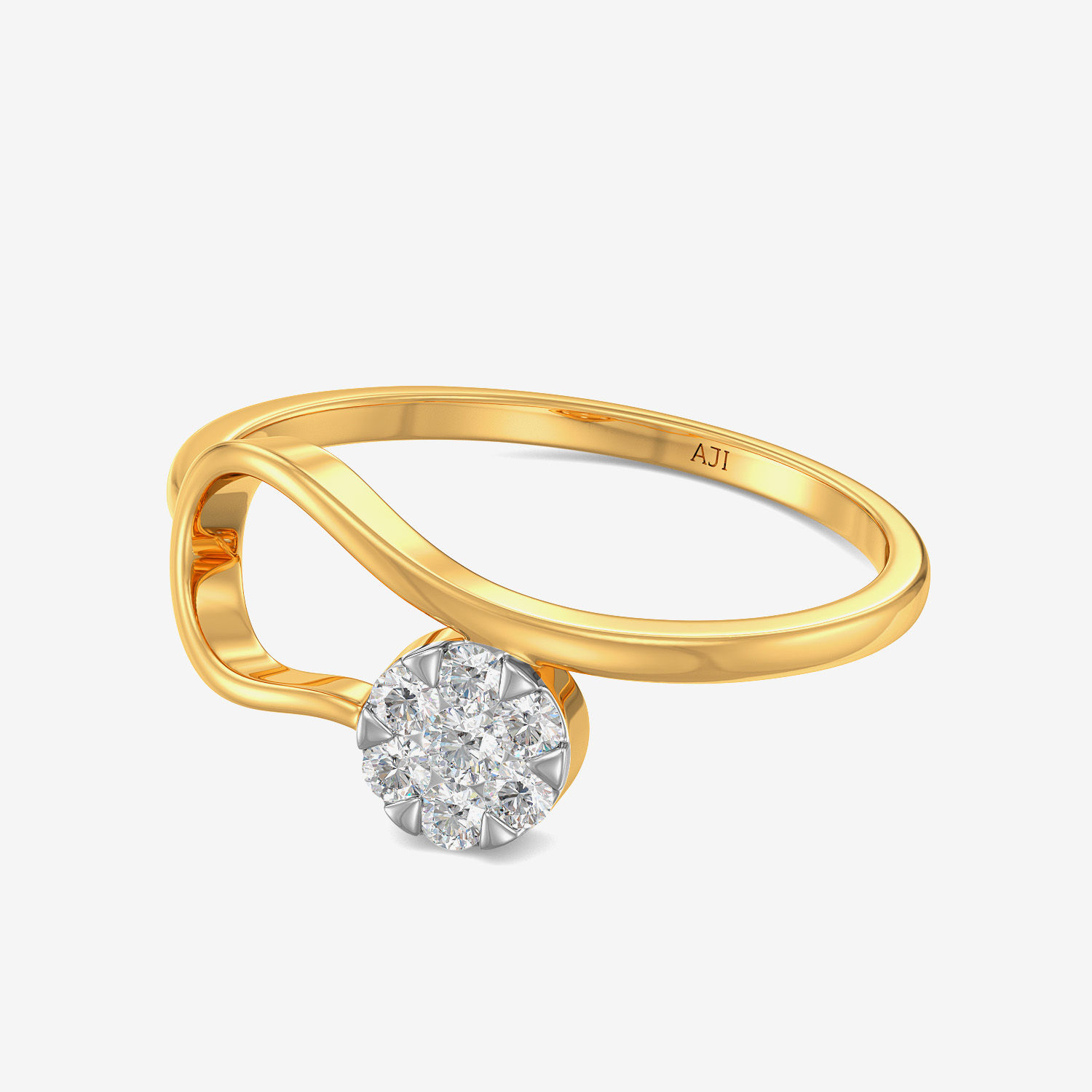 Curvy Round Radiant Diamond Ring alternate view 3