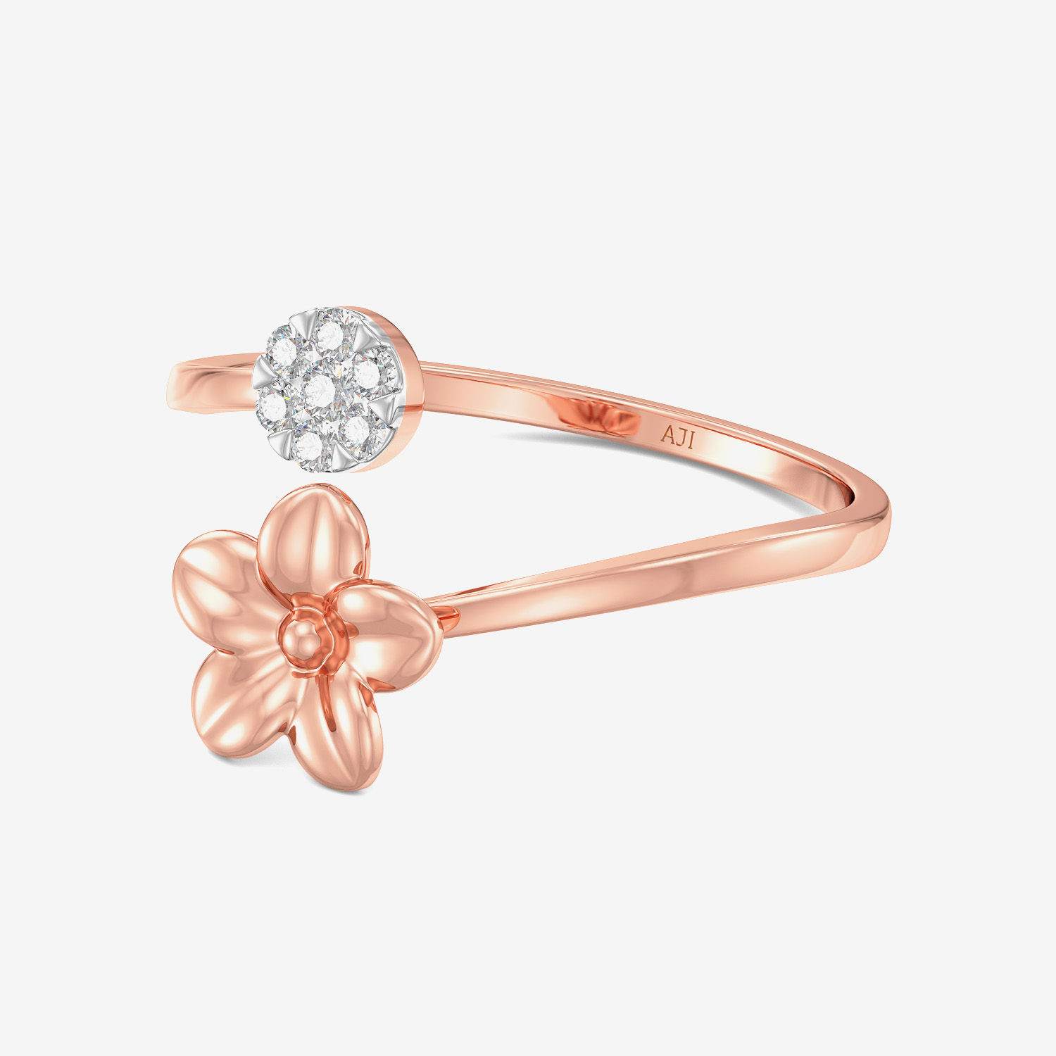 Flamboyant Flax Flower Diamond Ring alternate view 3