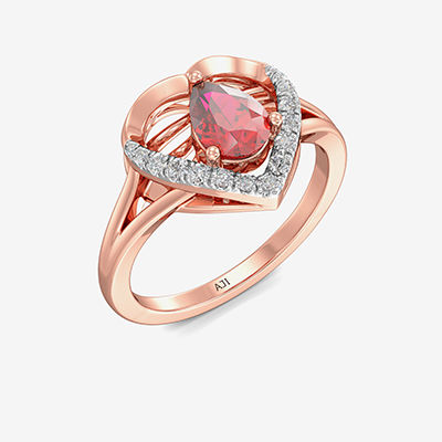 Flamy Pink Heart Diamond Ring alternate view 1