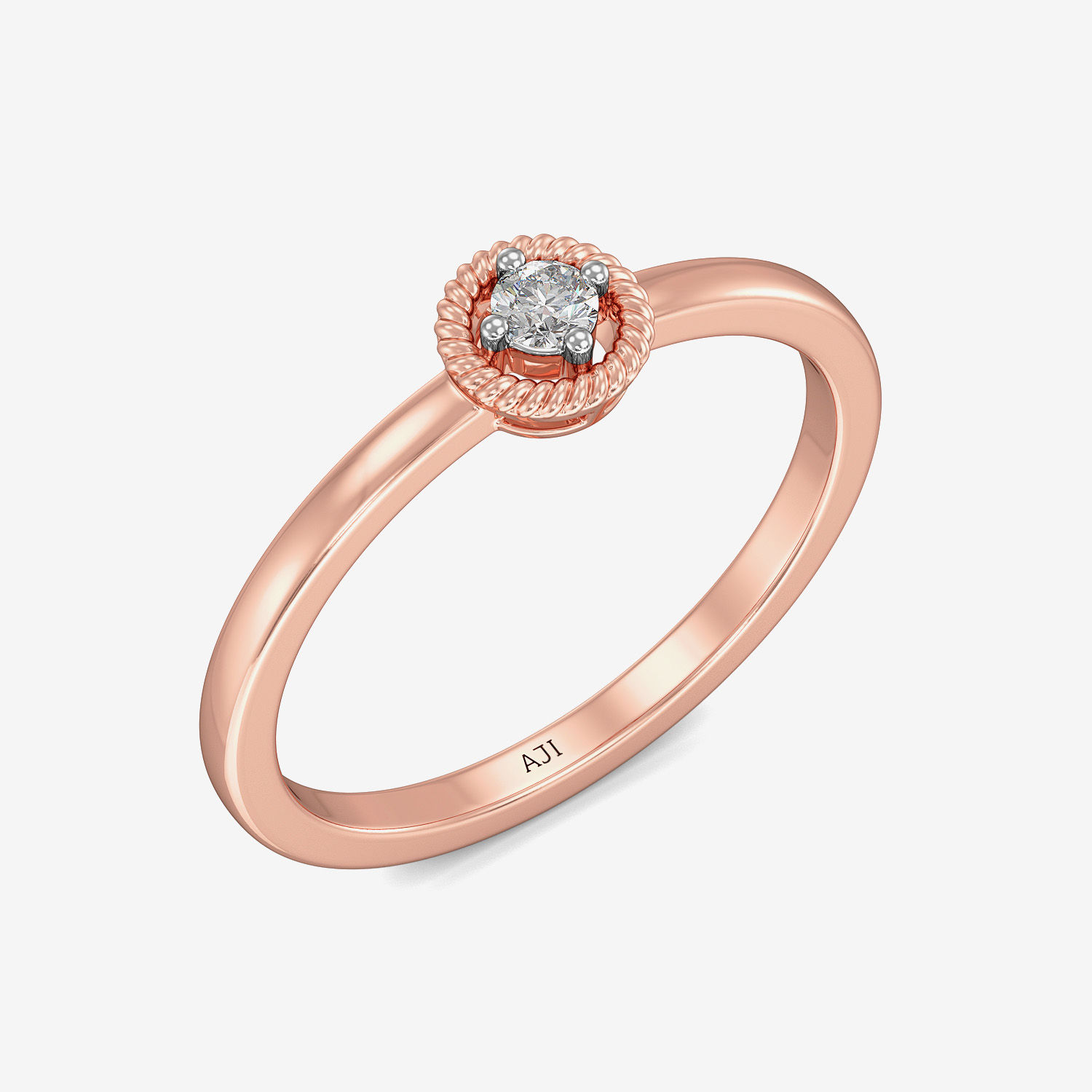 Rustic Round Single Diamond Ring image