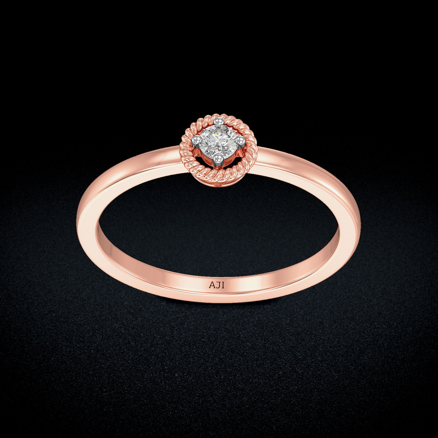 Rustic Round Single Diamond Ring image