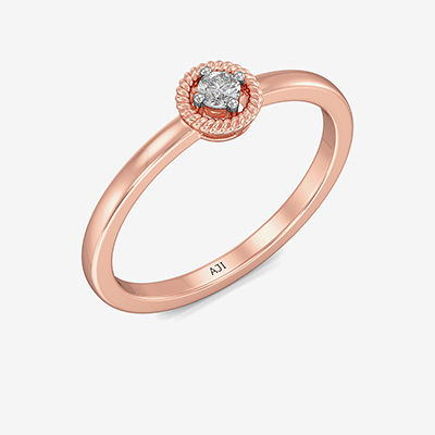 Rustic Round Single Diamond Ring alternate view 1